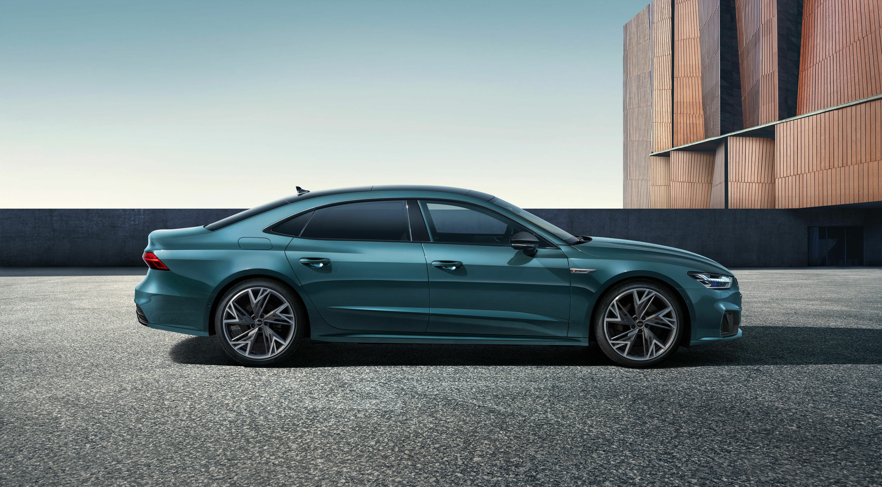Audi A7L - Static photo,
Colour: Avalon green metallic