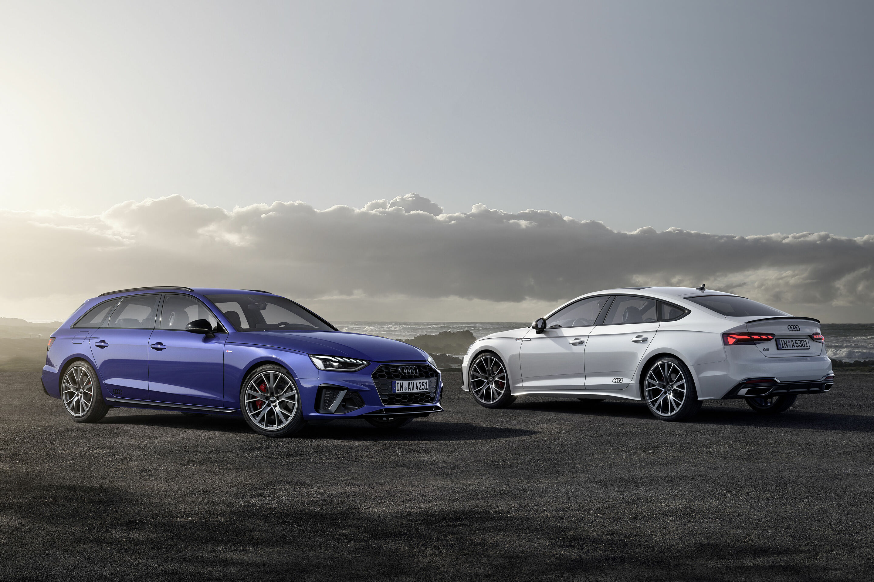 Refined details: Audi gives the A1, A4, A5, Q7 and Q8 a sporty new look for the new model year - Audi A4 Avant S line competition plus and Audi A5 Sportback S line competition plus