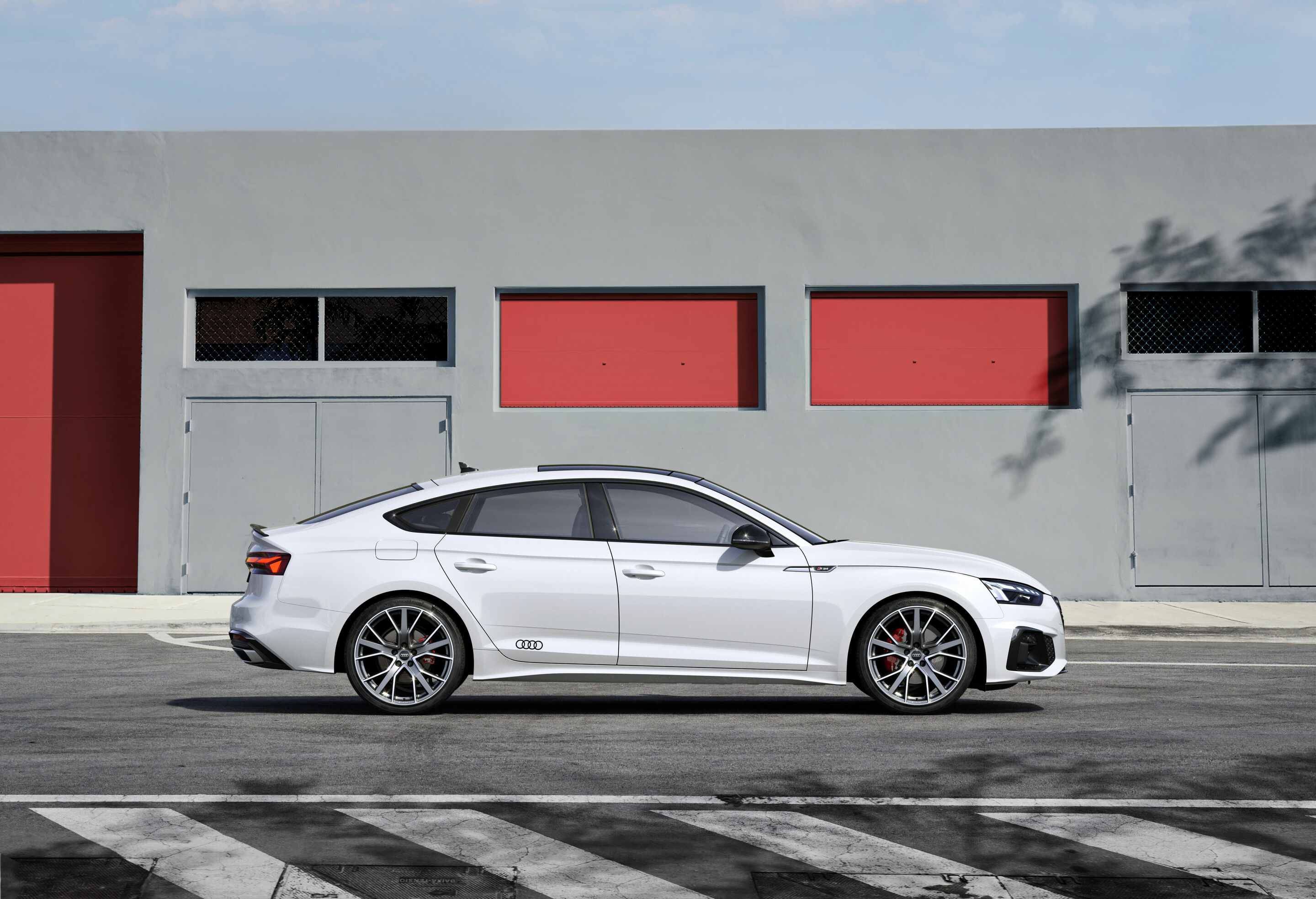 Audi A5 Sportback S line competition plus (2021) - Static photo;
Color: Glacier White Metallic