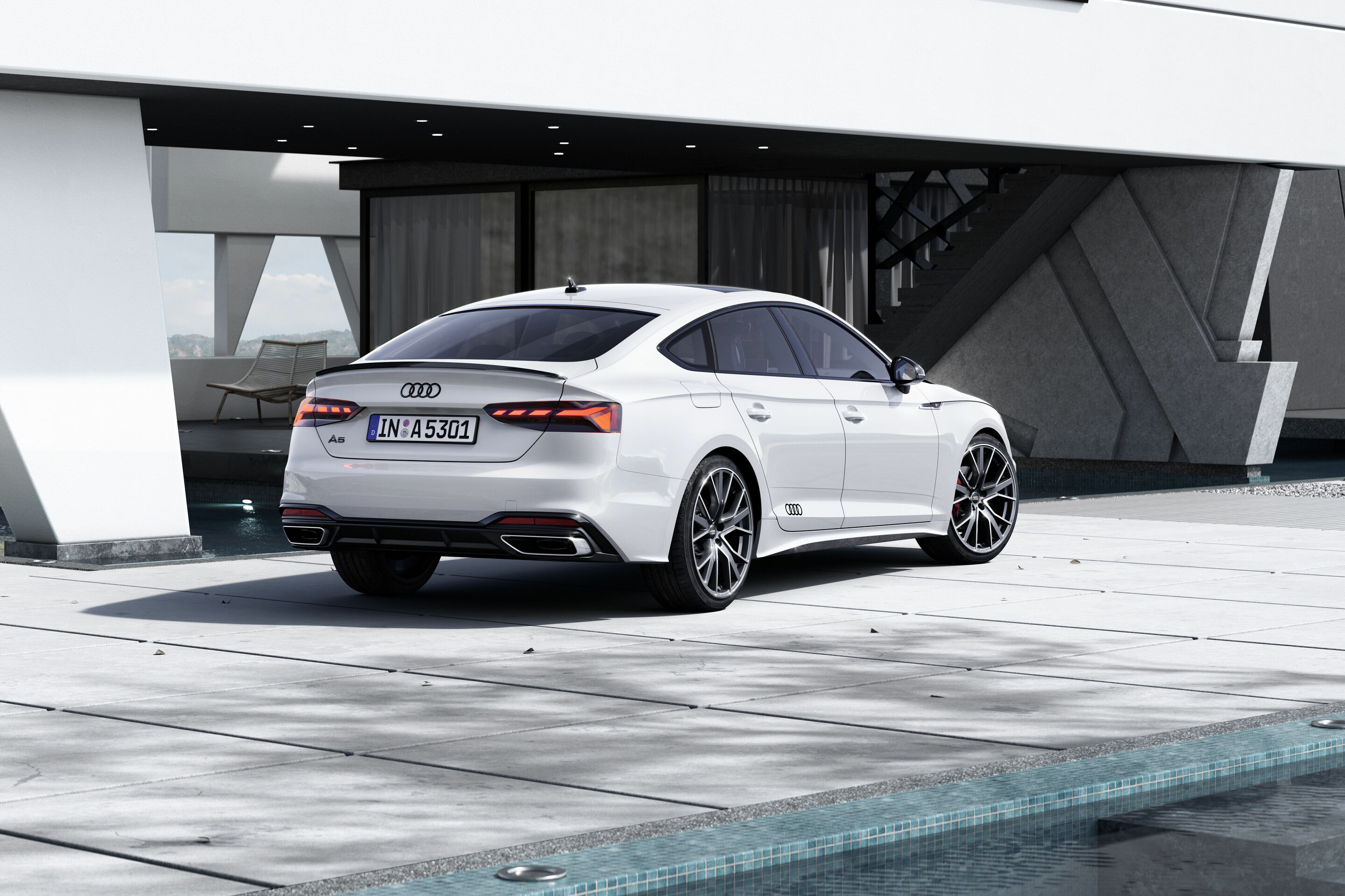 Audi A5 Sportback S line competition plus (2021) - Static photo;
Color: Glacier White Metallic