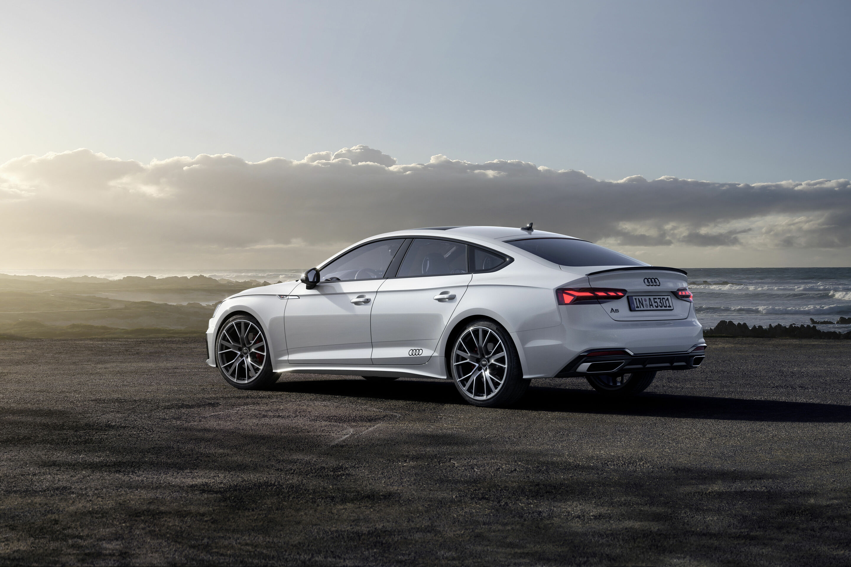 Audi A5 Sportback S line competition plus (2021) - Static photo;
Color: Glacier White Metallic
