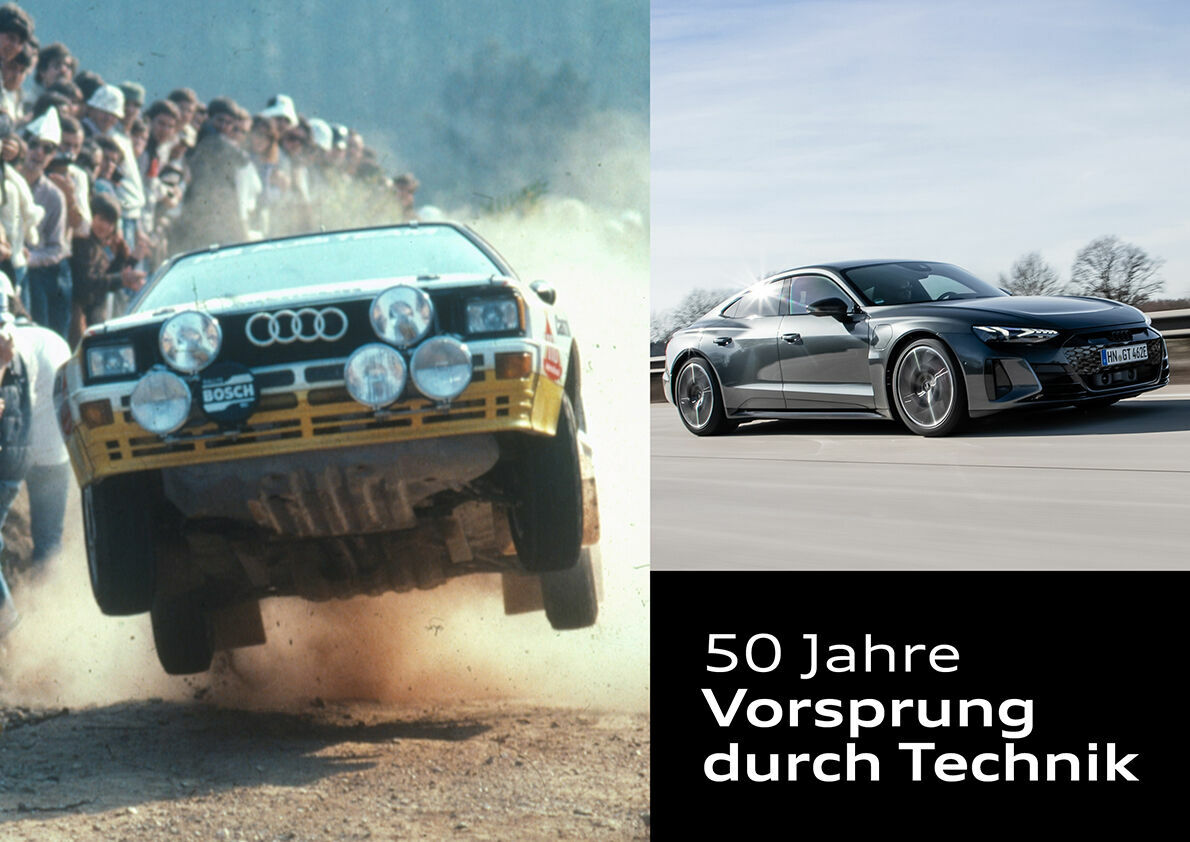 Ein Claim mit Geschichte: Audi feiert 50 Jahre „Vorsprung durch Technik“ - 50 Jahre „Vorsprung durch Technik“.