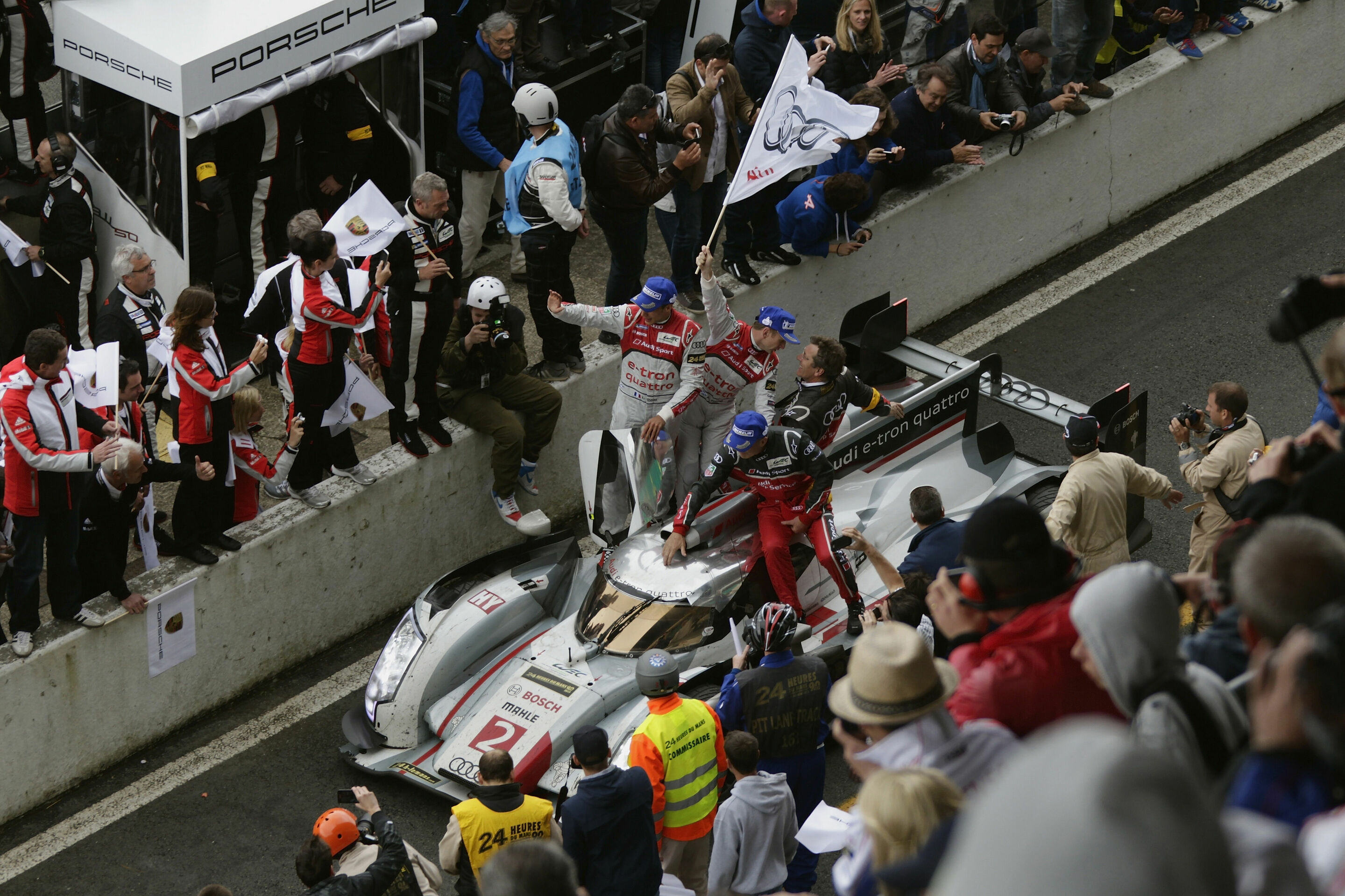 Quotes after the race at Le Mans - Audi R18 e-tron quattro #2 (Audi Sport Team Joest), Loïc Duval (F), Tom Kristensen (DK), Allan McNish (GB)