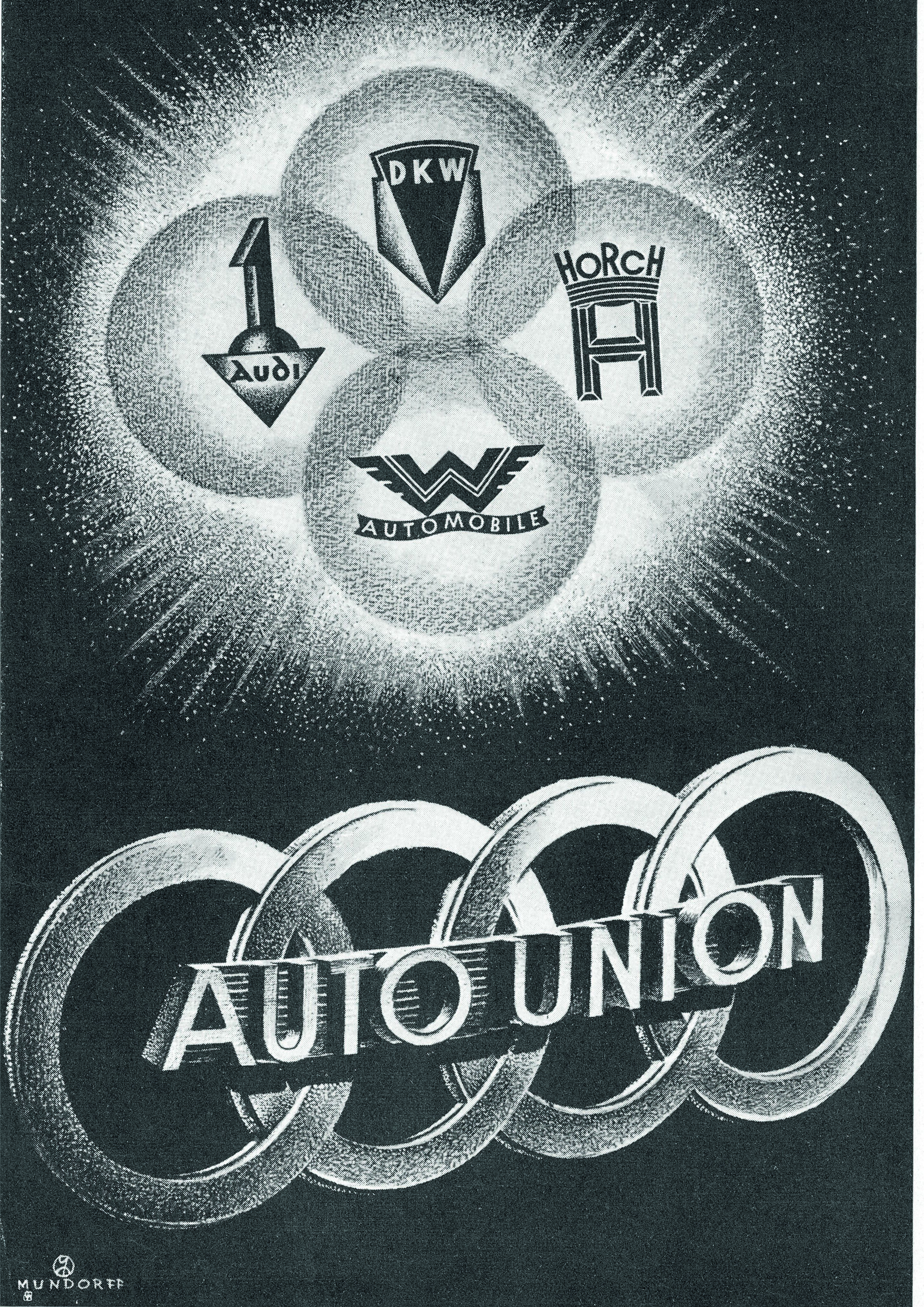 75th anniversary of the four rings - Graphic by Mundorf illustrating the merger