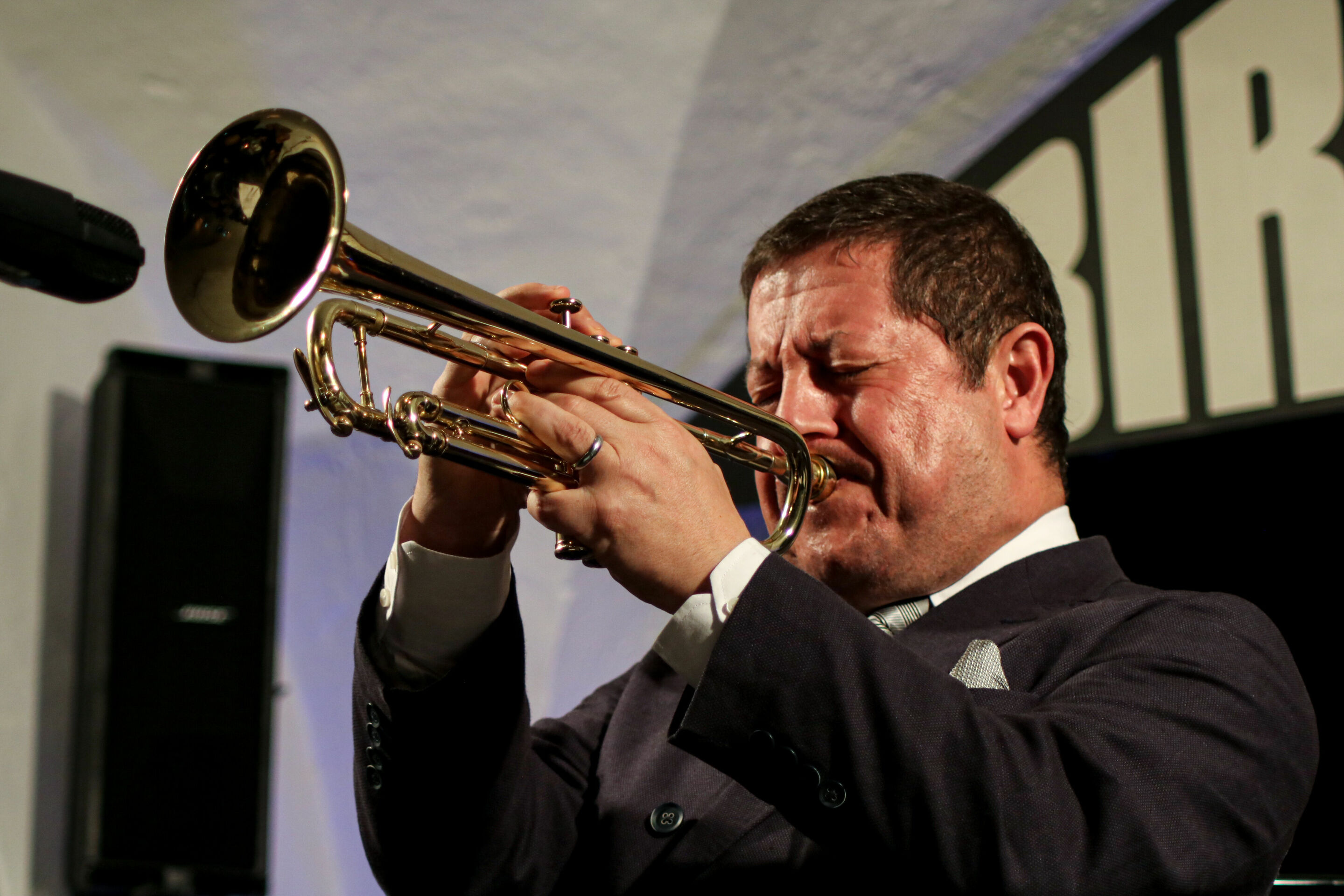 Jazz im Audi Forum Ingolstadt mit dem Dameronia’s Legacy Allstar Octet - Jim Rotondi spielt im Dameronia’s Legacy Allstar Octet.