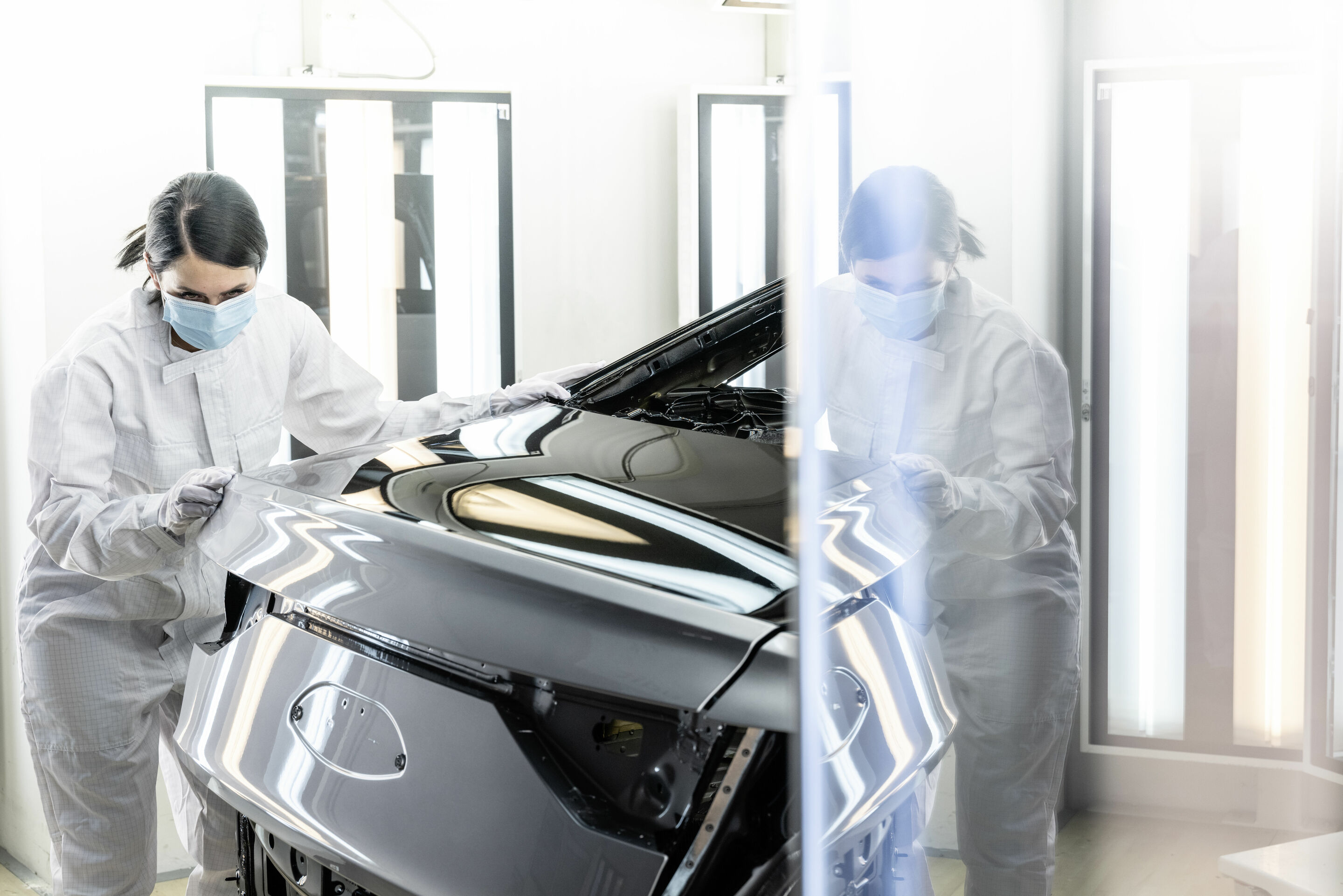 Vehicle production at the Neckarsulm site - Painting of the Audi A8