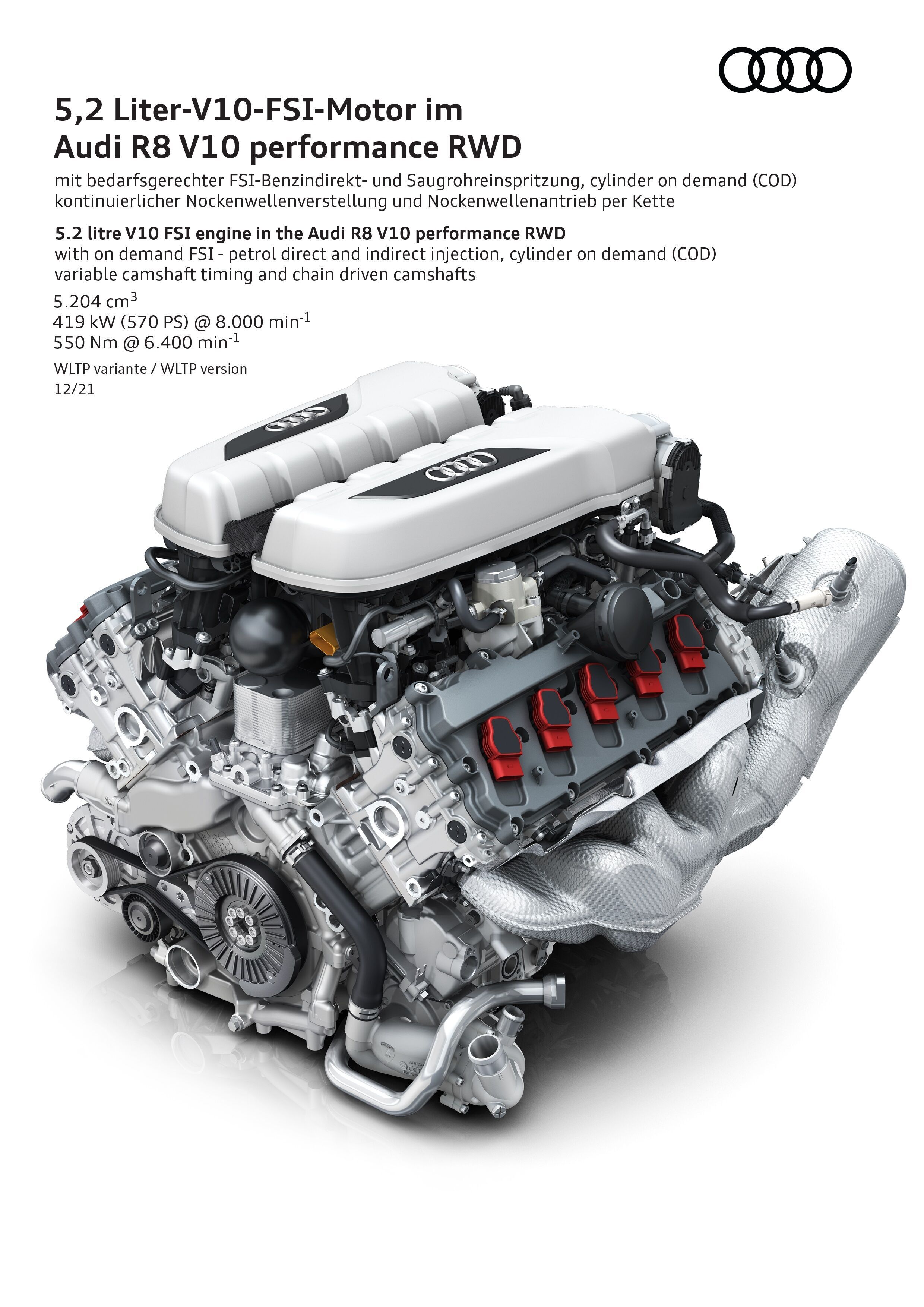 Illustration - Audi R8 V10 performance RWD (bis 2024) - 5,2 Liter-V10-FSI-Motor