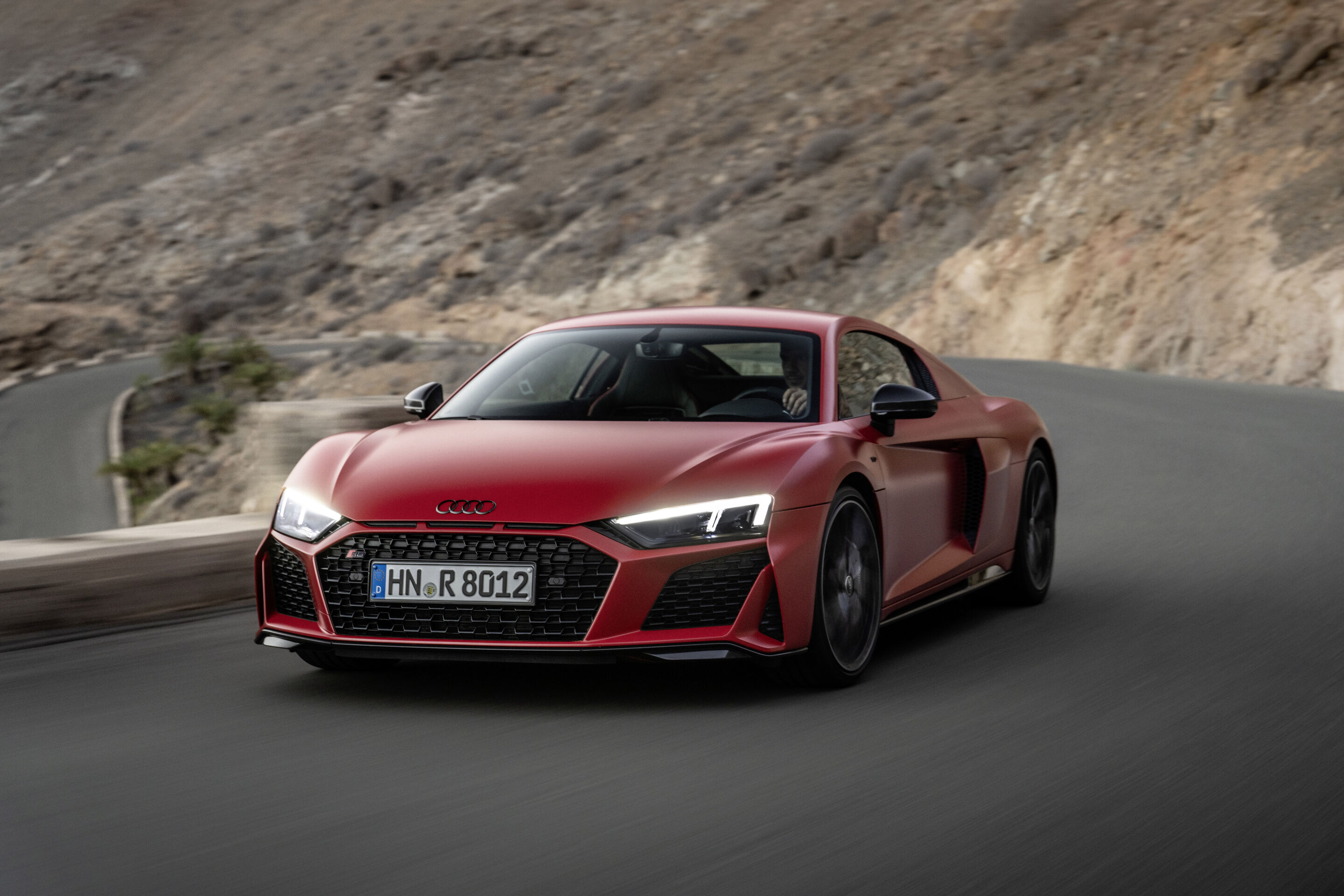Audi R8 Coupé V10 performance RWD (until 2024) - Dynamic photo;
Colour: Tango red