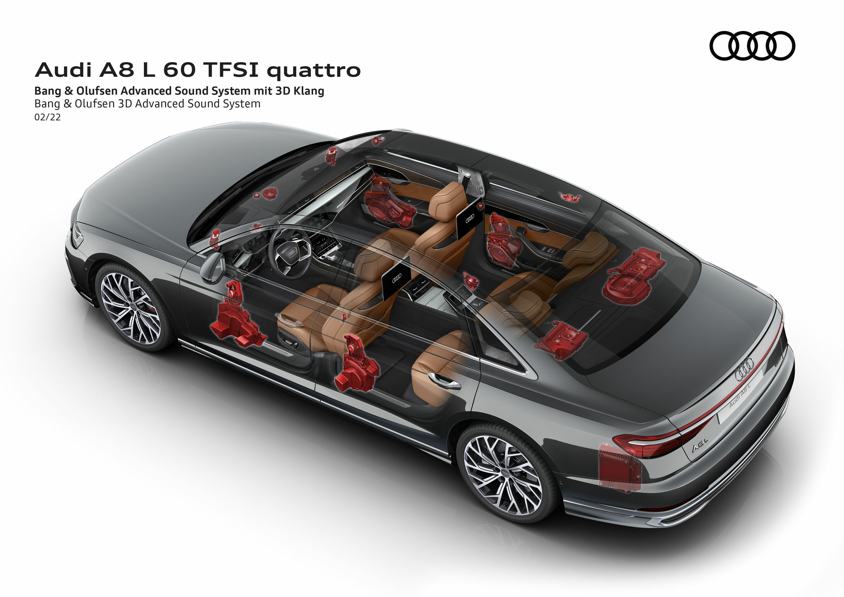 Illustration - Audi A8 L 60 TFSI quattro - Bang & Olufsen Advanced Sound System mit 3D Klang