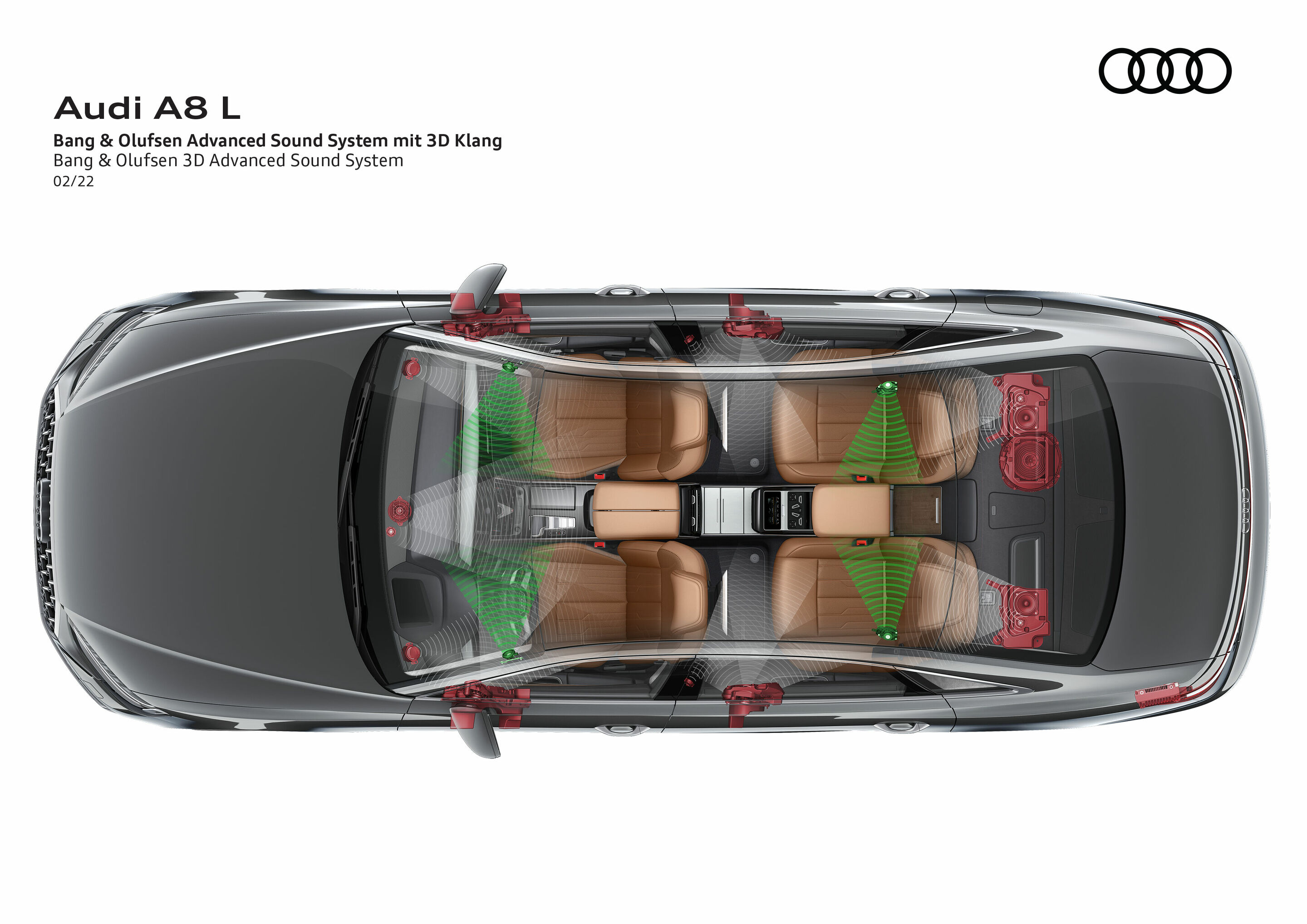 Illustration - Audi A8 L - Bang & Olufsen Advanced Sound System mit 3D Klang