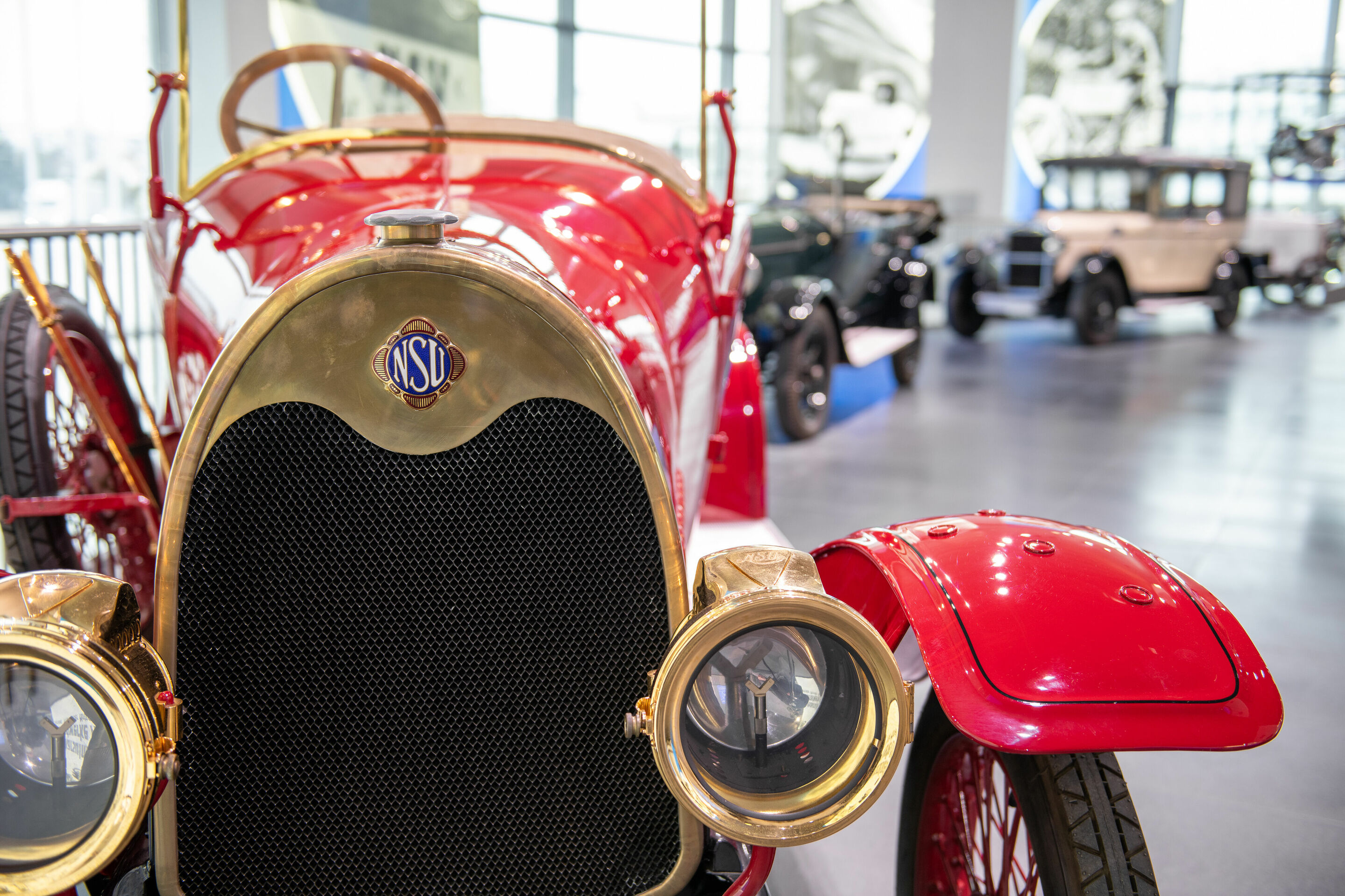 Off to the museum via app: Audi Tradition goes digital with its new special exhibition “Der fünfte Ring“ - Impression from the new special exhibition “Der fünfte Ring” at the Audi museum mobile: close-up shot of NSU 5/15 PS.