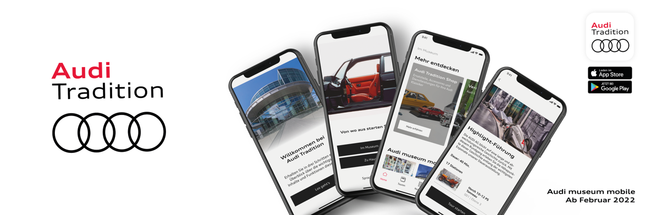App ins Museum: Audi Tradition goes digital mit neuer Sonderausstellung „Der fünfte Ring“ - Zeitgleich mit der neuen Sonderausstellung „Der fünfte Ring“ geht auch die neue Audi Tradition App
an den Start.