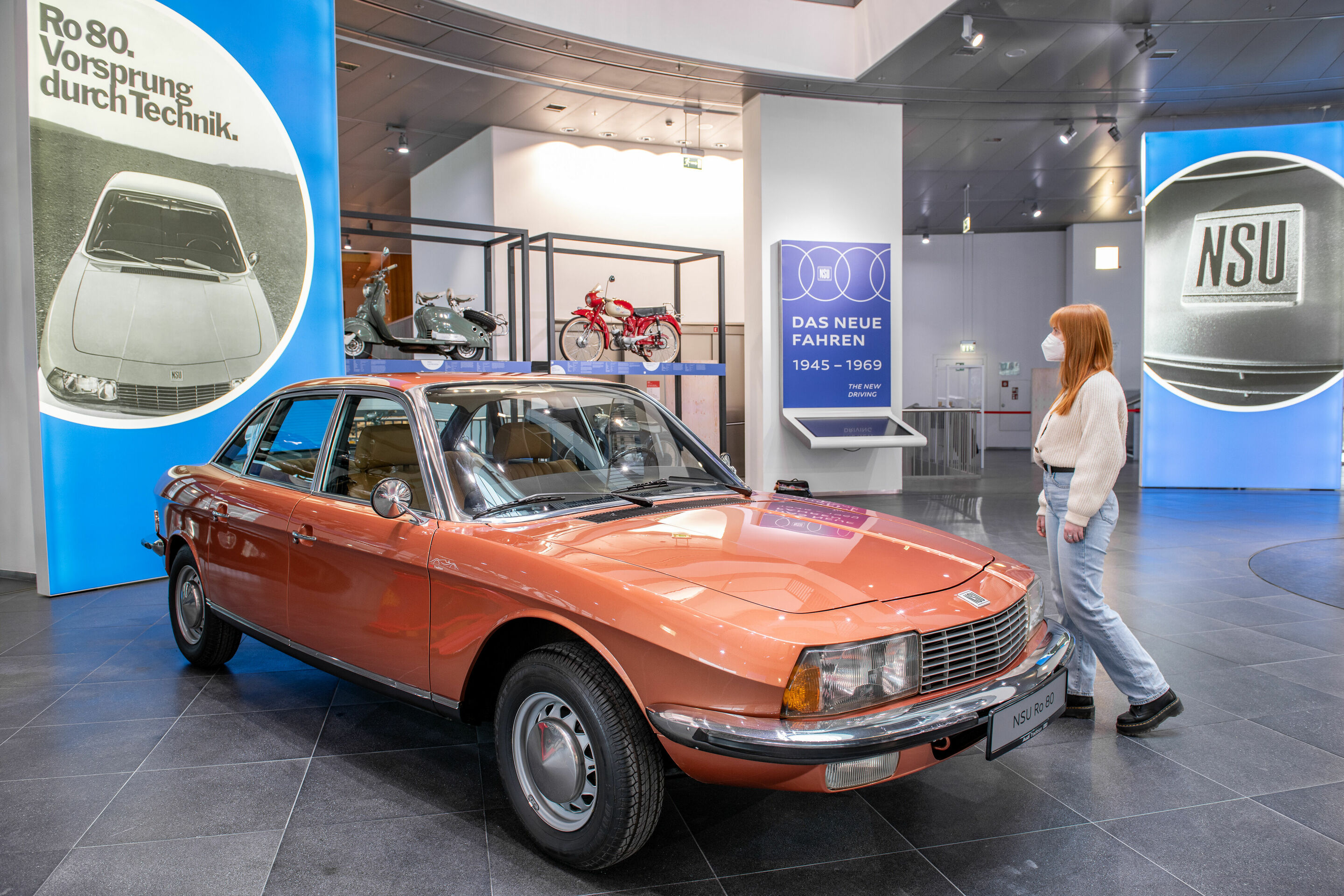 App ins Museum: Audi Tradition goes digital mit neuer Sonderausstellung „Der fünfte Ring“ - Exponat aus der neuen Sonderausstellung „Der fünfte Ring“ im Audi museum mobile: Der Ro 80 gewann 1967 als erstes deutsches Automobil die Wahl zum „Auto des Jahres“.