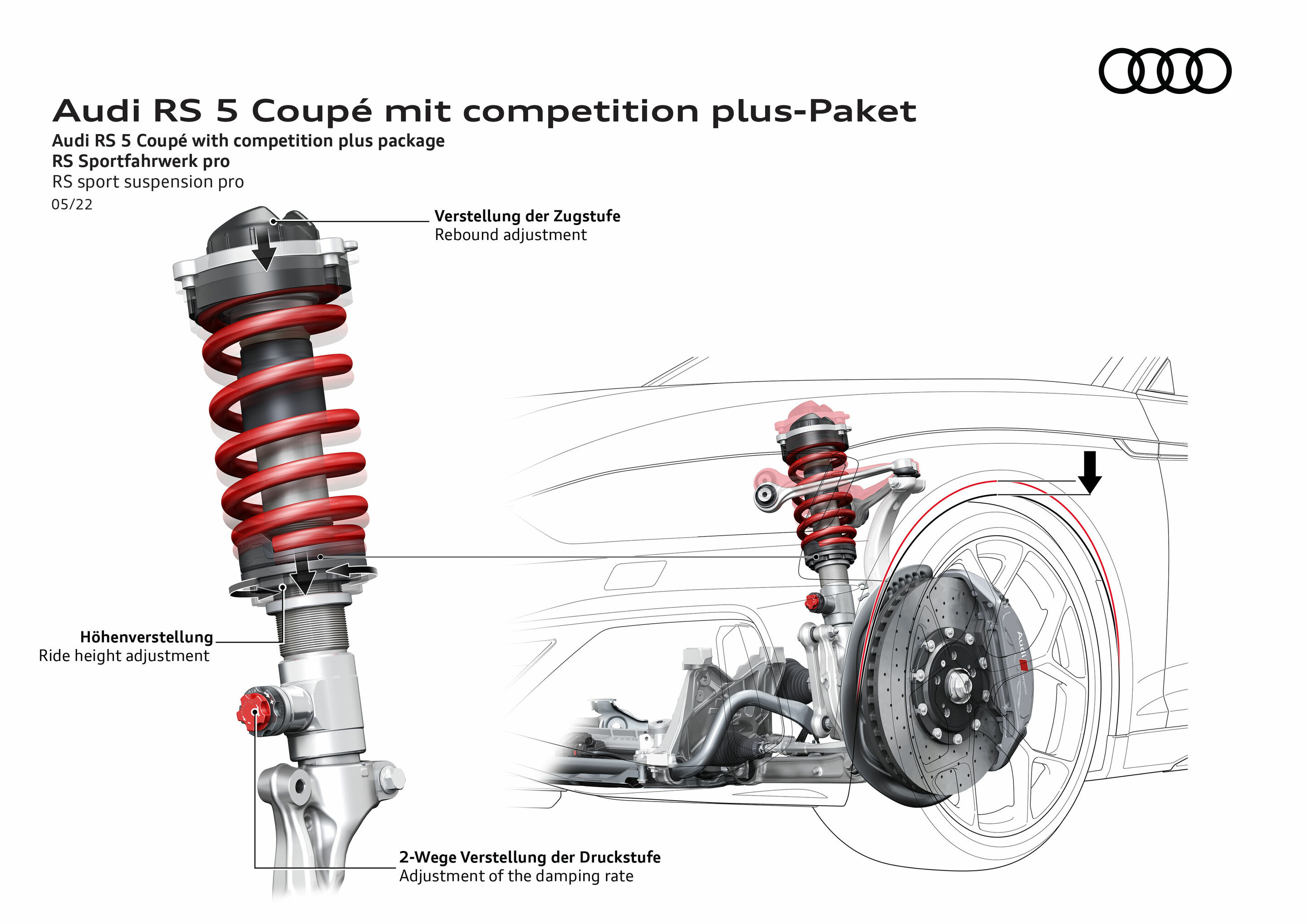 Illustration - Audi RS 5 Coupé mit competition plus-Paket - RS Sportfahrwerk pro
