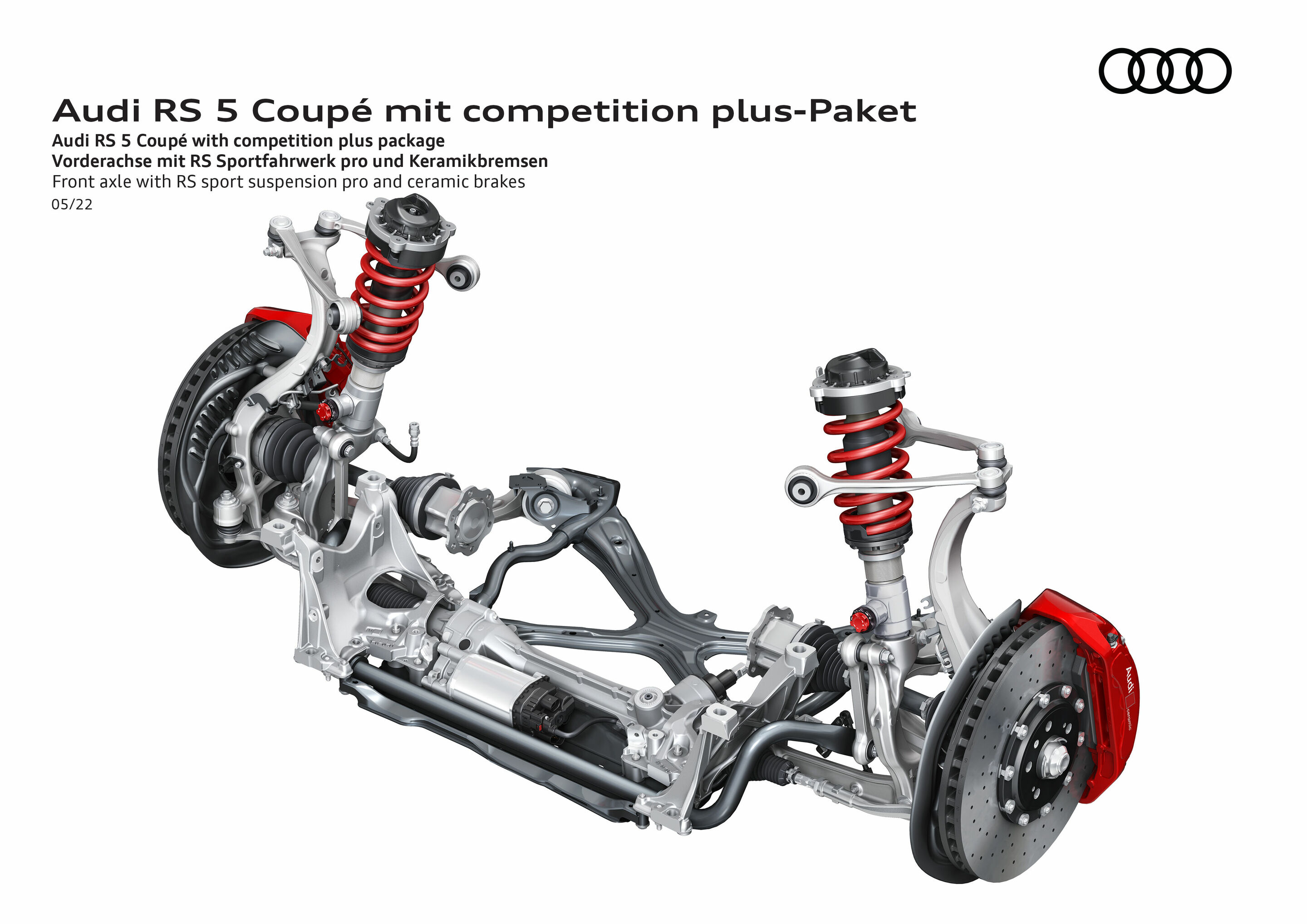 Illustration - Audi RS 5 Coupé with competition plus package - Front axle with RS sport suspension pro and ceramic brakes