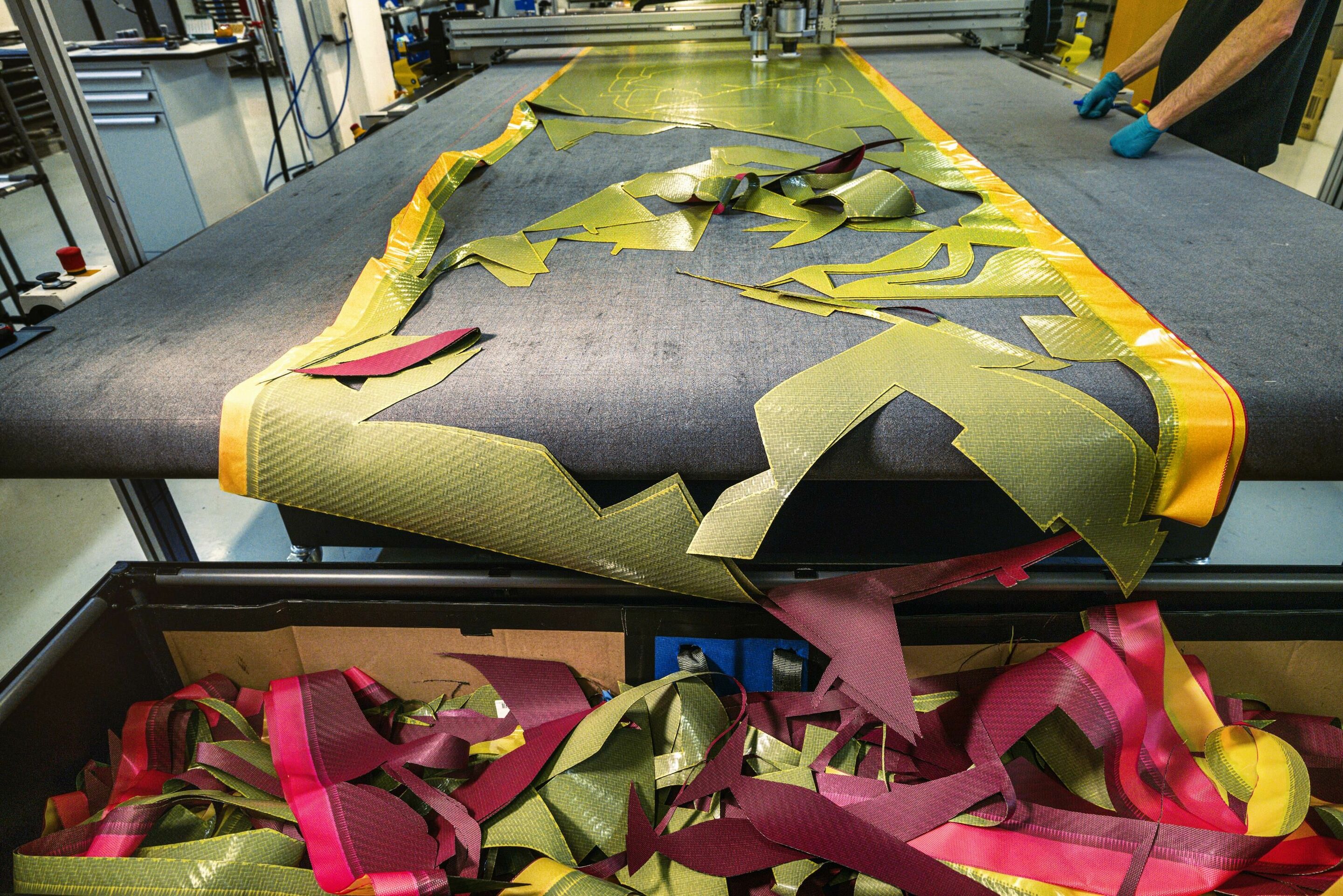 Recycling and upcycling at Lamborghini - Carbon Fiber scraps - recycle process
