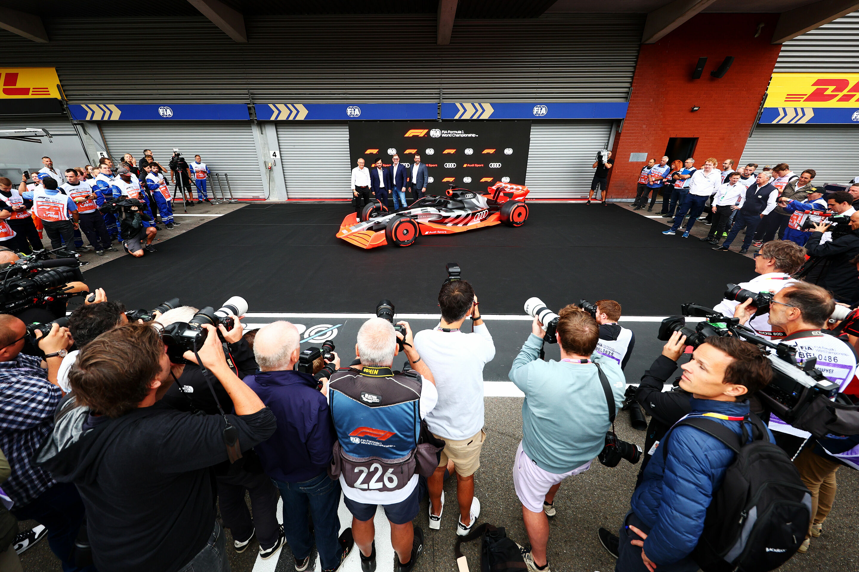 Audi Enters Formula 1 - Audi announced its entry at a press conference at the Formula 1 Belgian Grand Prix at Spa-Francorchamps.