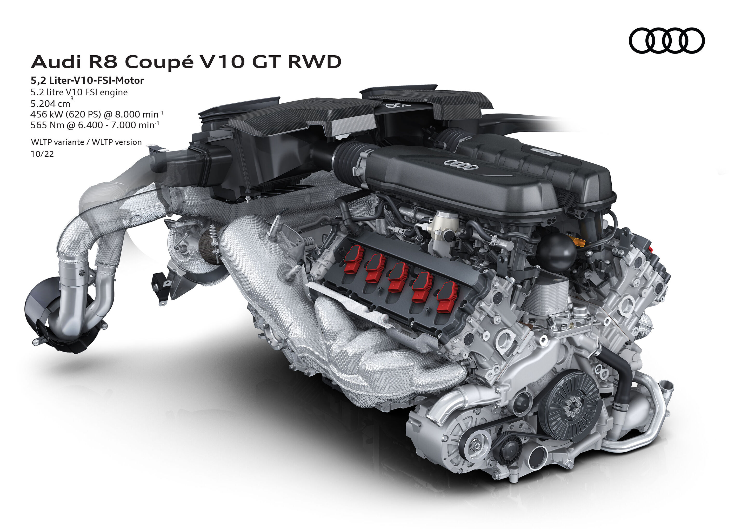 Illustration - Audi R8 Coupé V10 GT RWD (until 2024) - 5.2 litre V10 FSI engine
