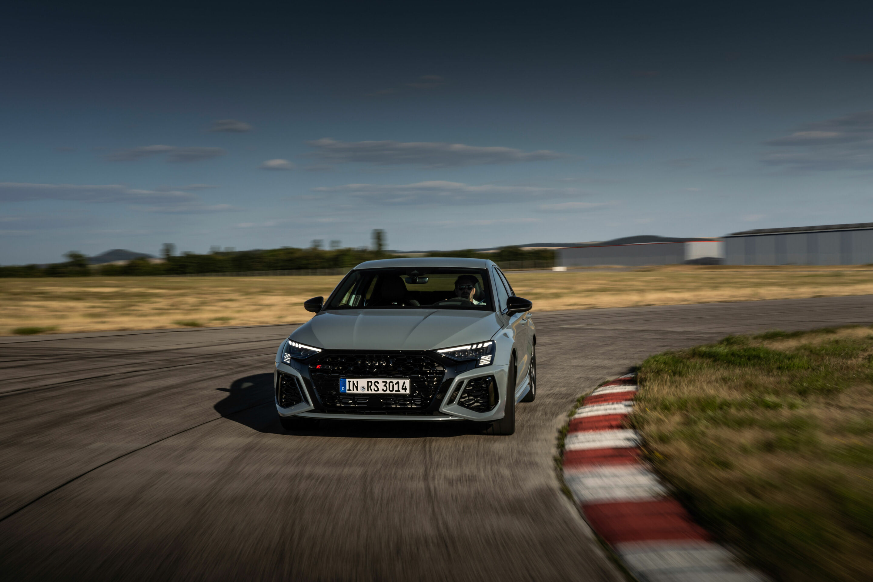Audi RS 3 Sedan performance edition - Dynamic photo, Colour: Arrow Gray, Pearl Effect