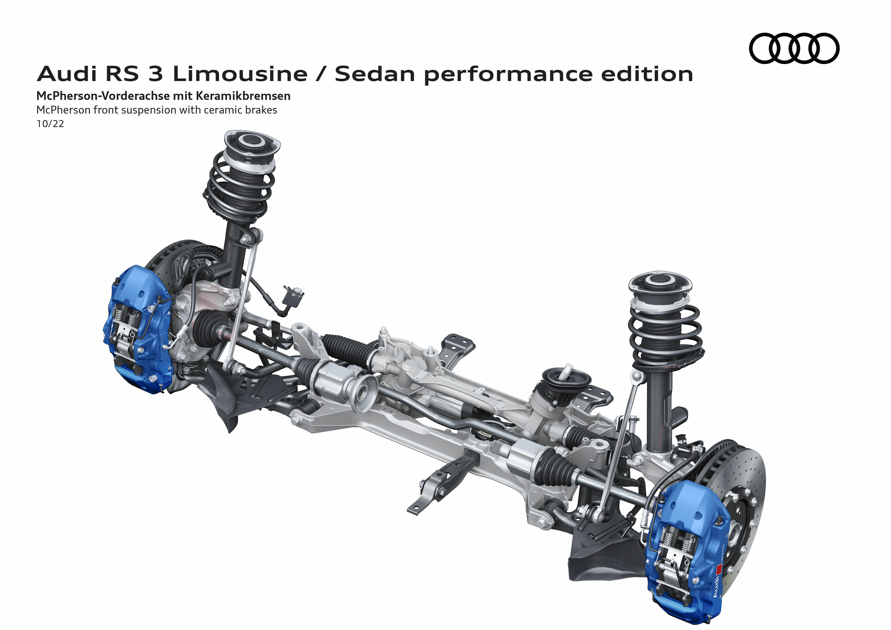 Illustration - Audi RS 3 Limousine performance edition - McPherson-Vorderachse mit Keramikbremsen