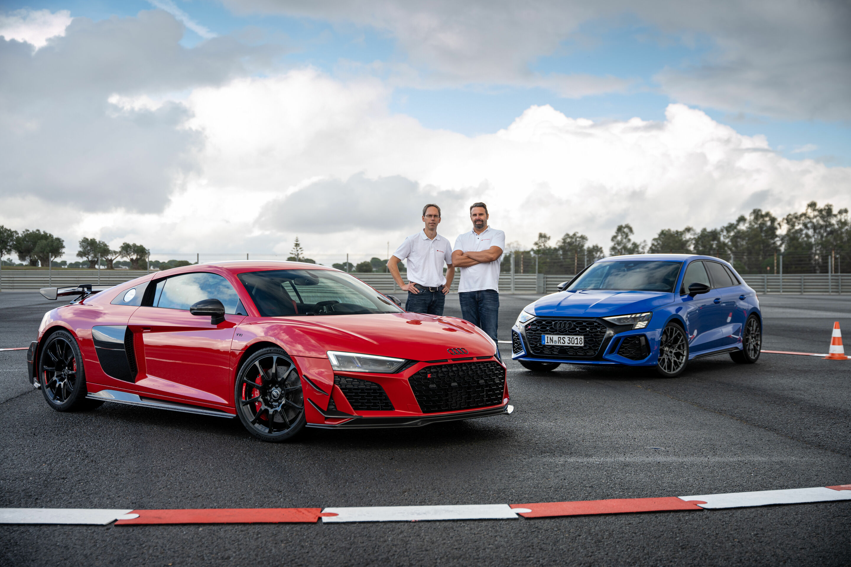 Roland Waschkau, Fahrwerkentwickler Audi R8, und Meic Diessner, Fahrwerkentwickler Audi RS 3 (v.l.n.r.) - Roland Waschkau, Fahrwerkentwickler Audi R8, und Meic Diessner, Fahrwerkentwickler Audi RS 3 (v.l.n.r.)