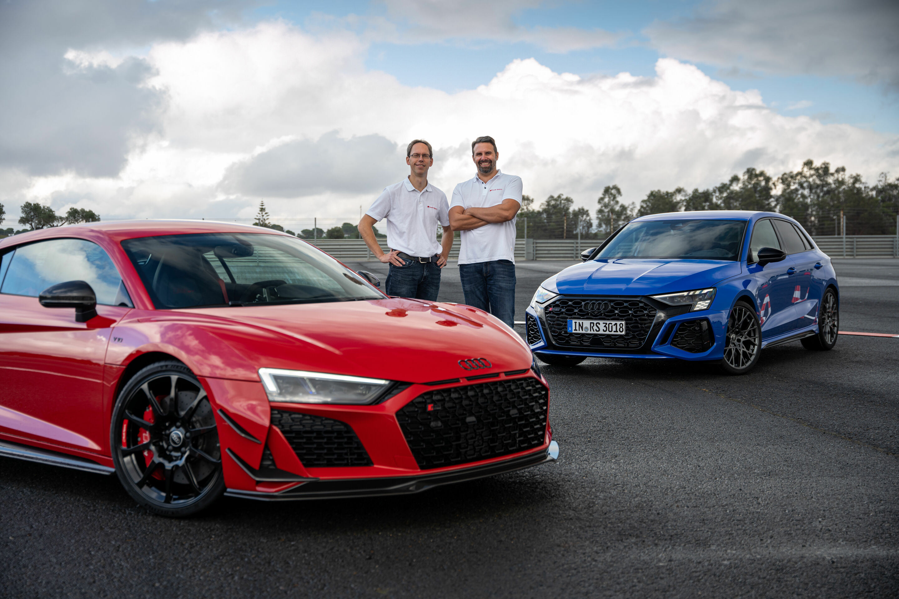 Roland Waschkau, Fahrwerkentwickler Audi R8, und Meic Diessner, Fahrwerkentwickler Audi RS 3 (v.l.n.r.) - Roland Waschkau, Fahrwerkentwickler Audi R8, und Meic Diessner, Fahrwerkentwickler Audi RS 3 (v.l.n.r.)