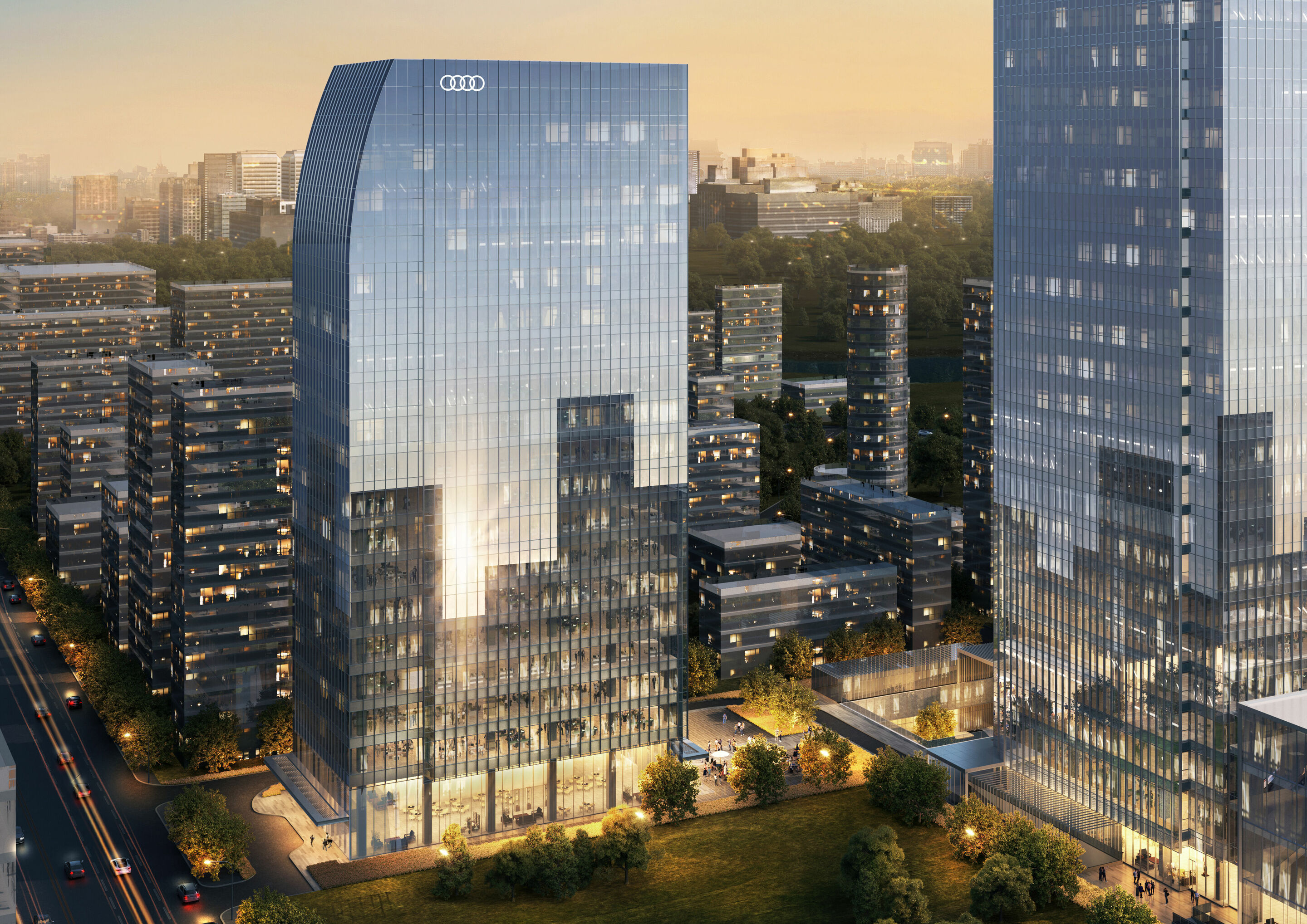 Audi expands development in China with new R&D center in Beijing - The Audi China Building: New home to the R&D center in Beijing. (Rendering)