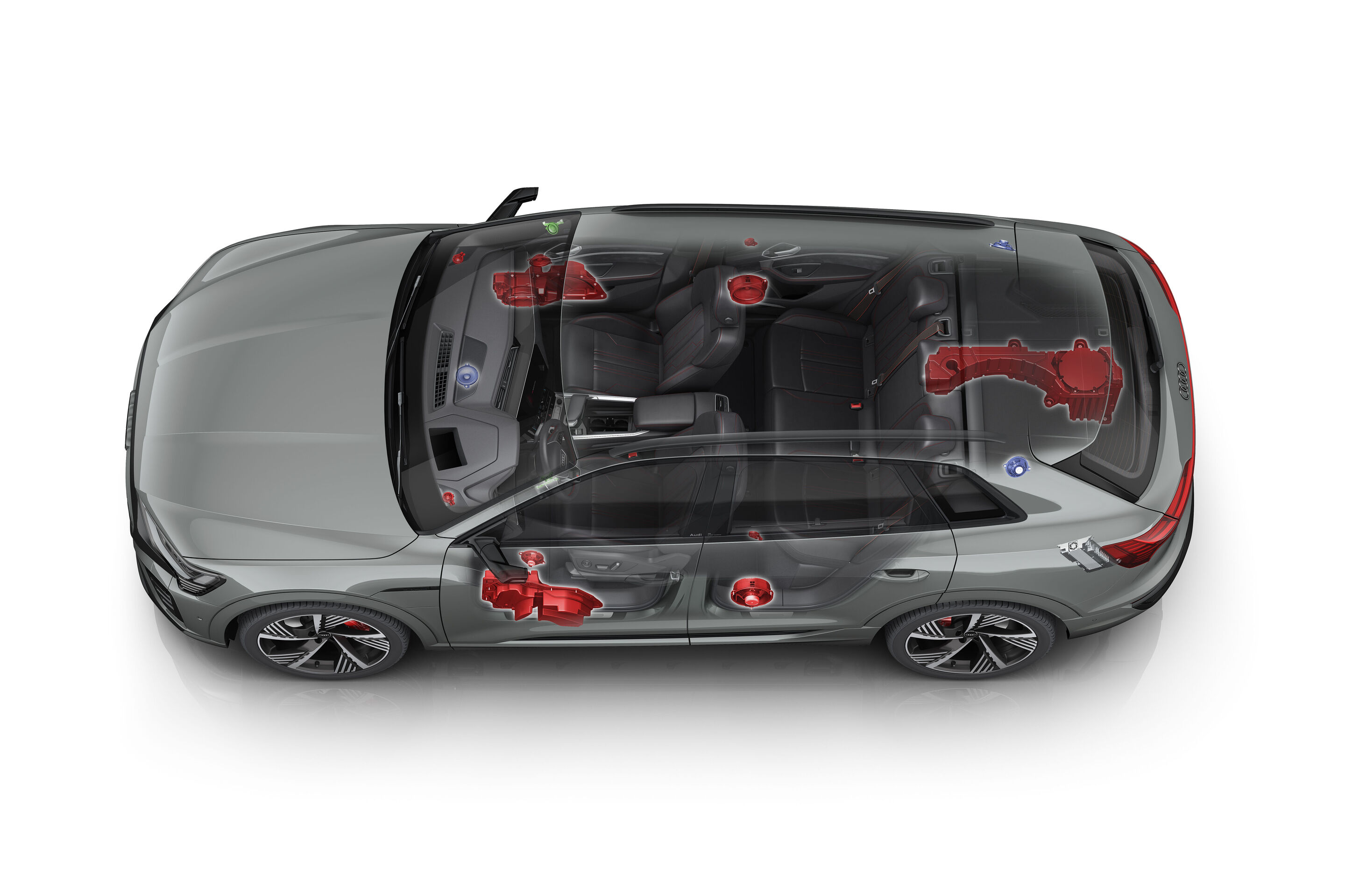 Illustration - Audi Q8 e-tron (bis 2025) - Bang & Olufsen Premium Sound System mit 3D-Klang