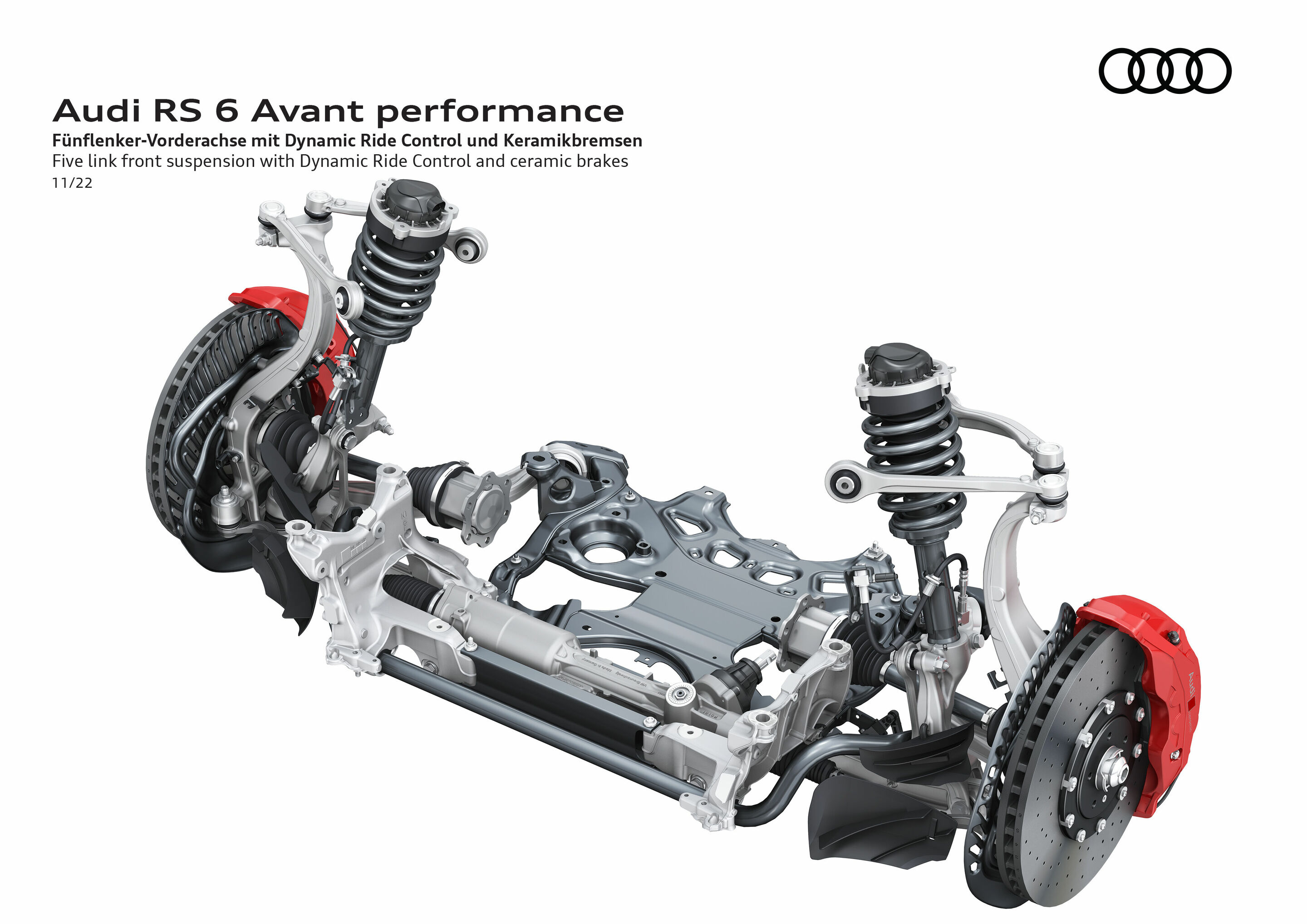 Illustration - Audi RS 6 Avant performance - Five link front suspension with Dynamic Ride Control and ceramic brakes