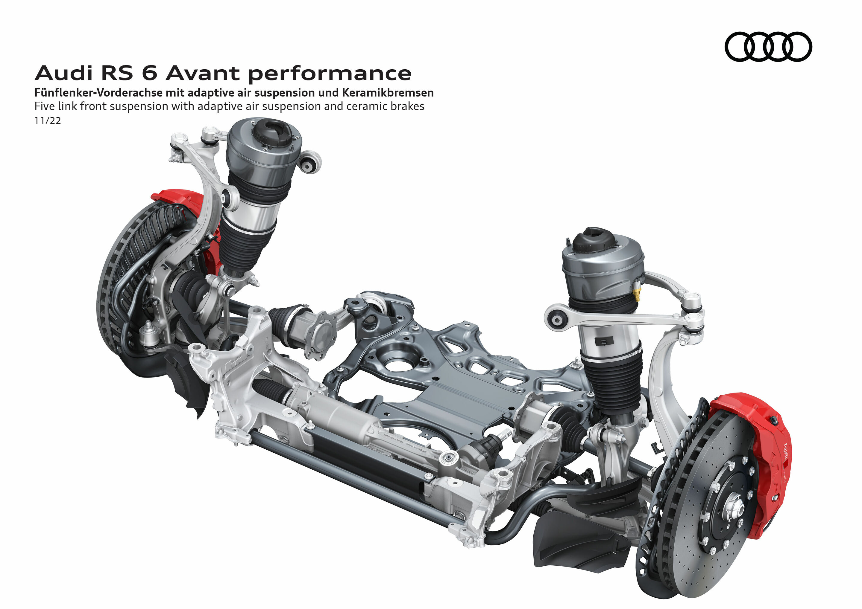 Illustration - Audi RS 6 Avant performance - Fünflenker-Vorderachse mit Dynamic Ride Control und Keramikbremsen
