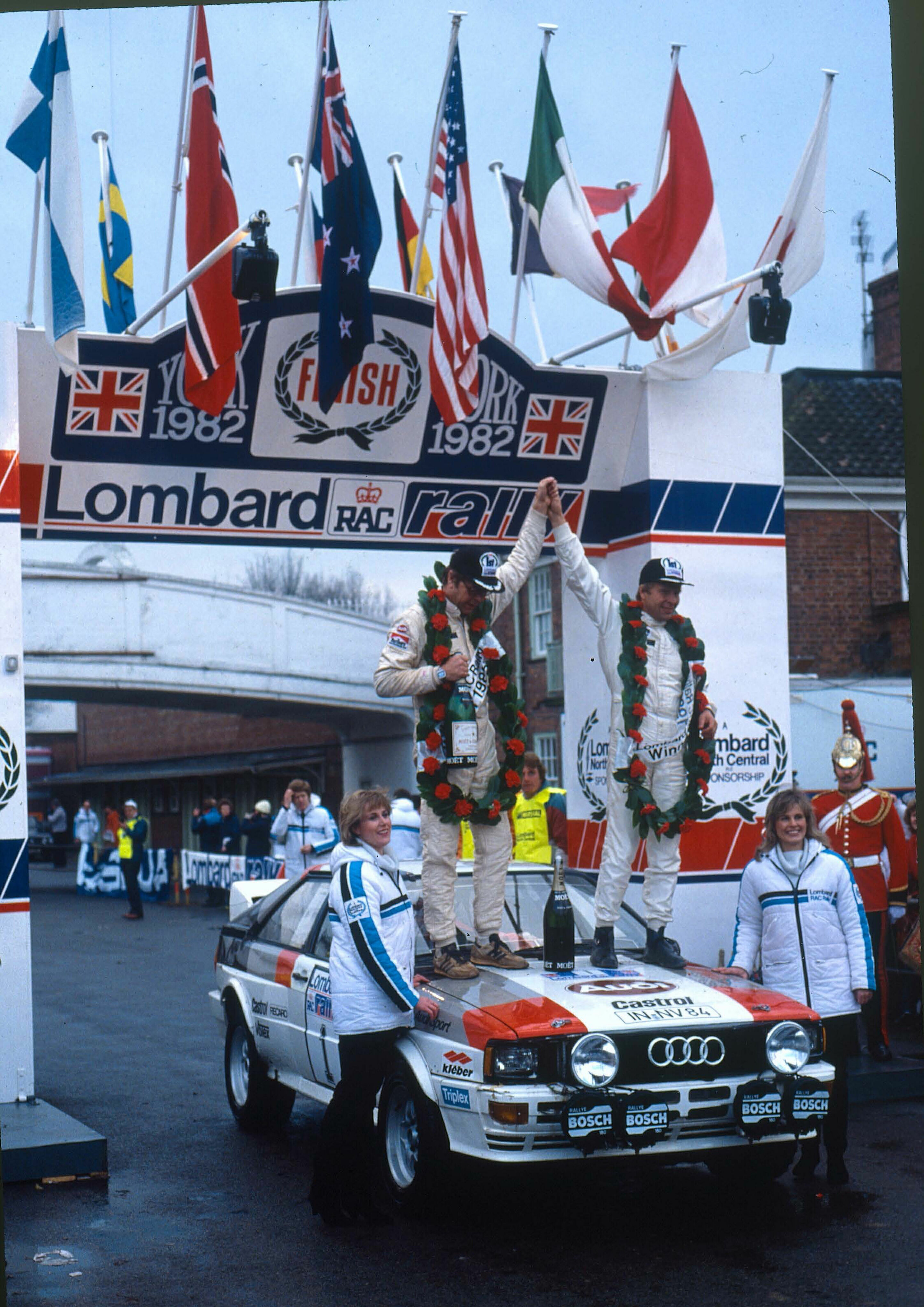 Mit Audi Tradition international unterwegs - Schon 1981 und 1982 war Hannu Mikkola bei der Lombard RAC Rallye der Schnellste. 1983 gelang ihm dann auch der Fahrer-Weltmeister-Titel.