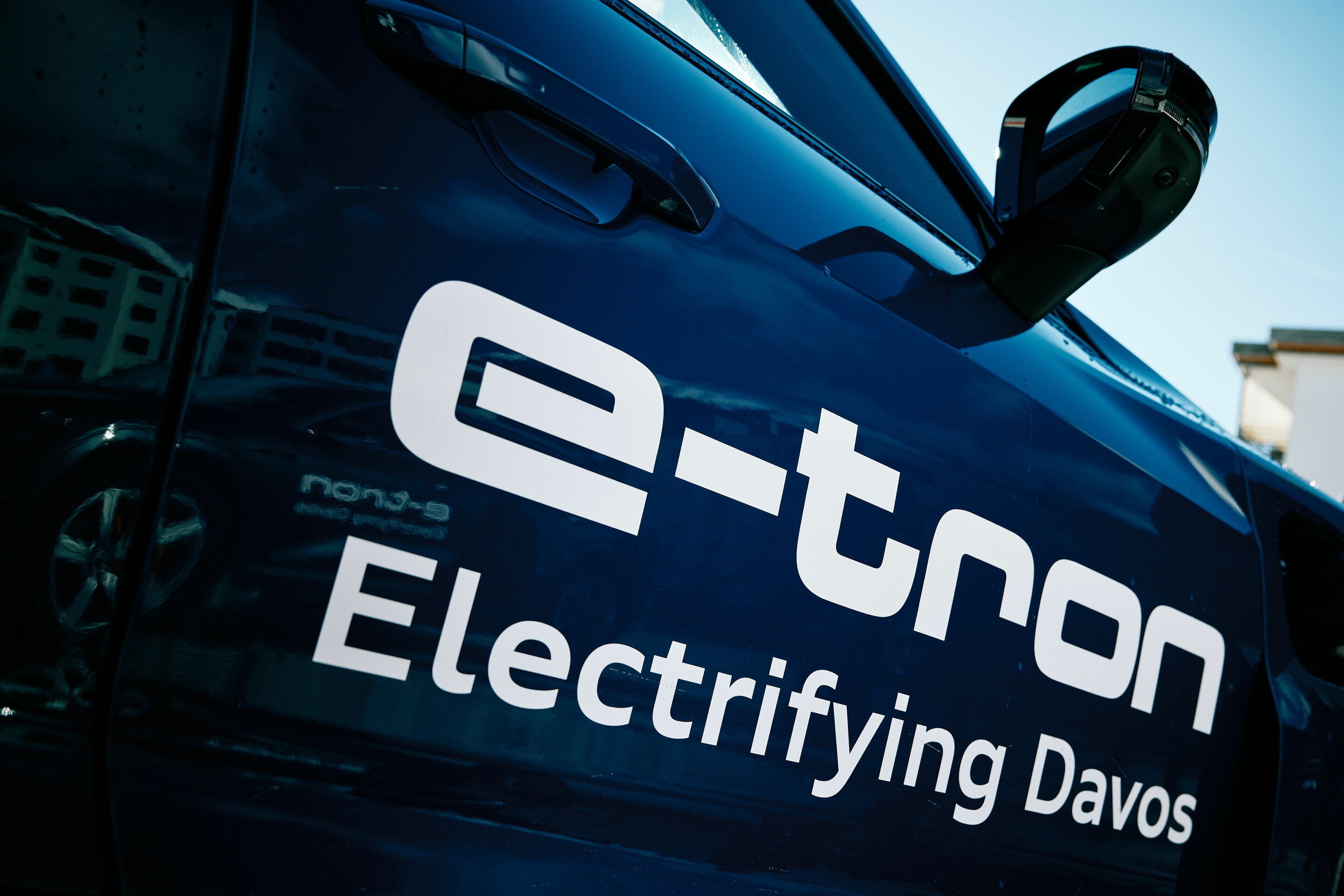Audi at the World Economic Forum in Davos 2023 - The Four Rings provide an electric vehicle fleet and charging infrastructure again at the WEF in Davos in 2023.
