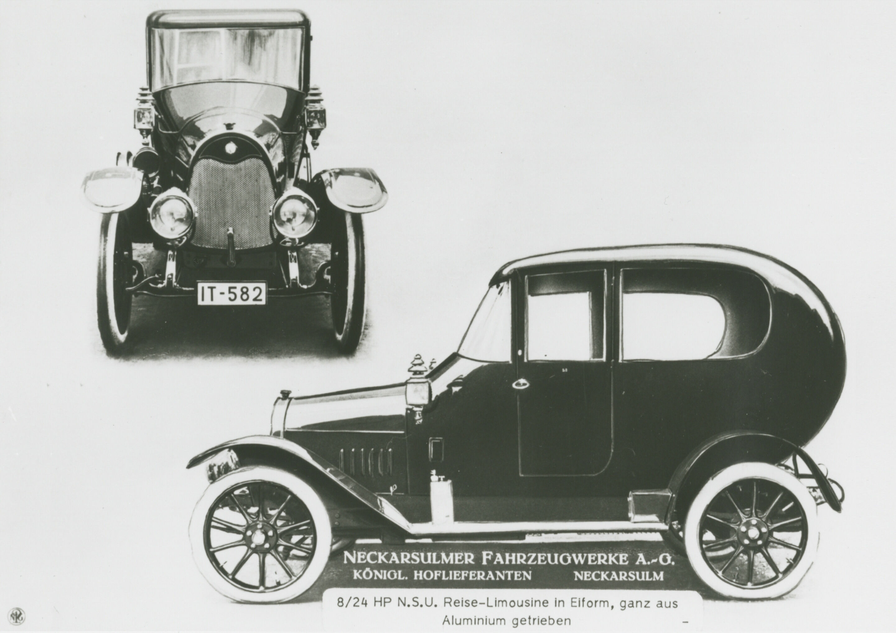 Traditionsmarke NSU und der Audi-Standort Neckarsulm: 150 Jahre Innovation und Transformation - Bereits 1914 schrieb NSU das erste Mal mit einer Leichtbaukonstruktion Automobilgeschichte: Neckarsulmer Ingenieure bauten den Mittelklasse-Typ 8/24 PS mit...