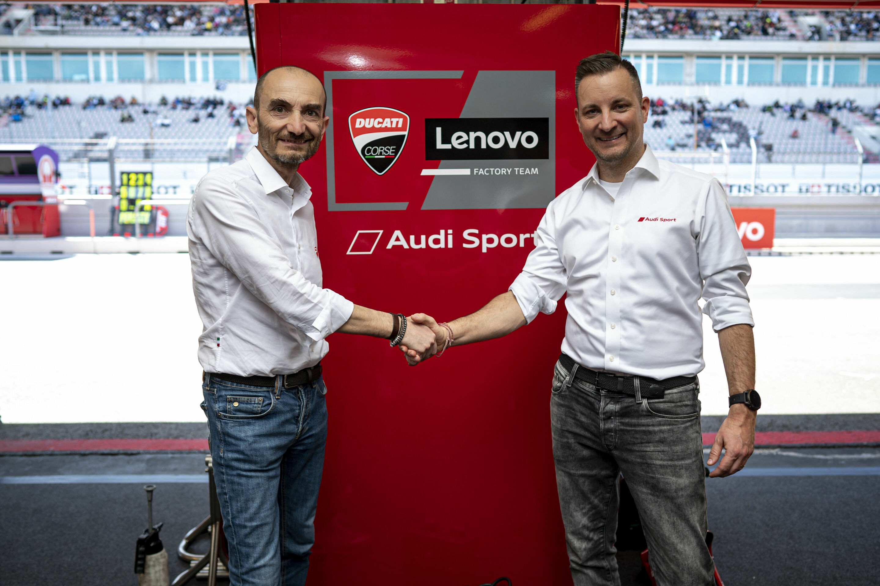 MotoGP 2023 - Claudio Domenicali, CEO of Ducati Motor Holding; Dr. Sebastian Grams, Managing Director of Audi Sport GmbH