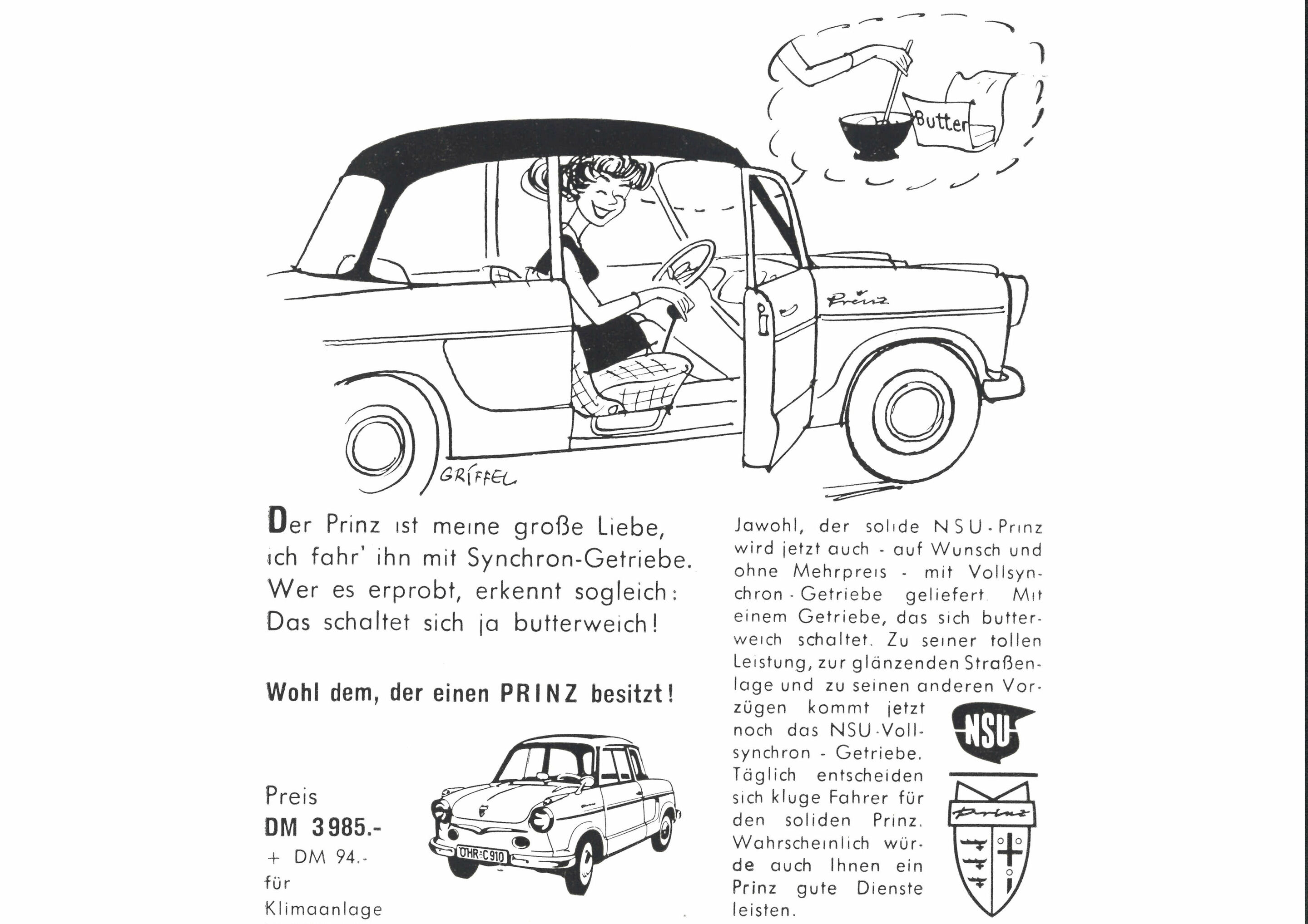 An ad for the NSU Prinz from 1959 - An ad for the NSU Prinz from 1959