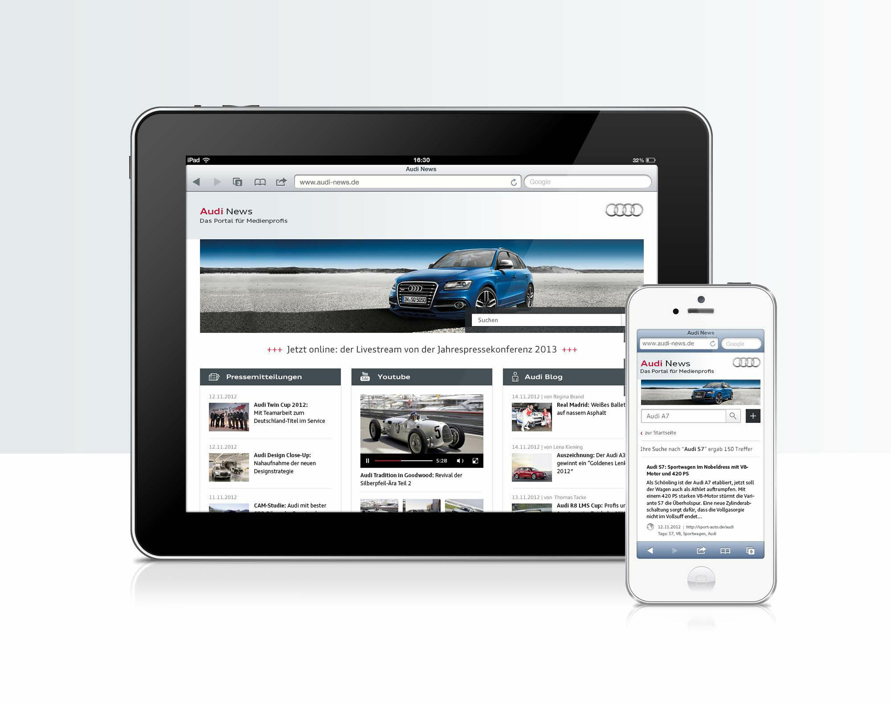 Audi Kommunikation mit neuem Newsroom - Audi News – das Portal für Medienprofis