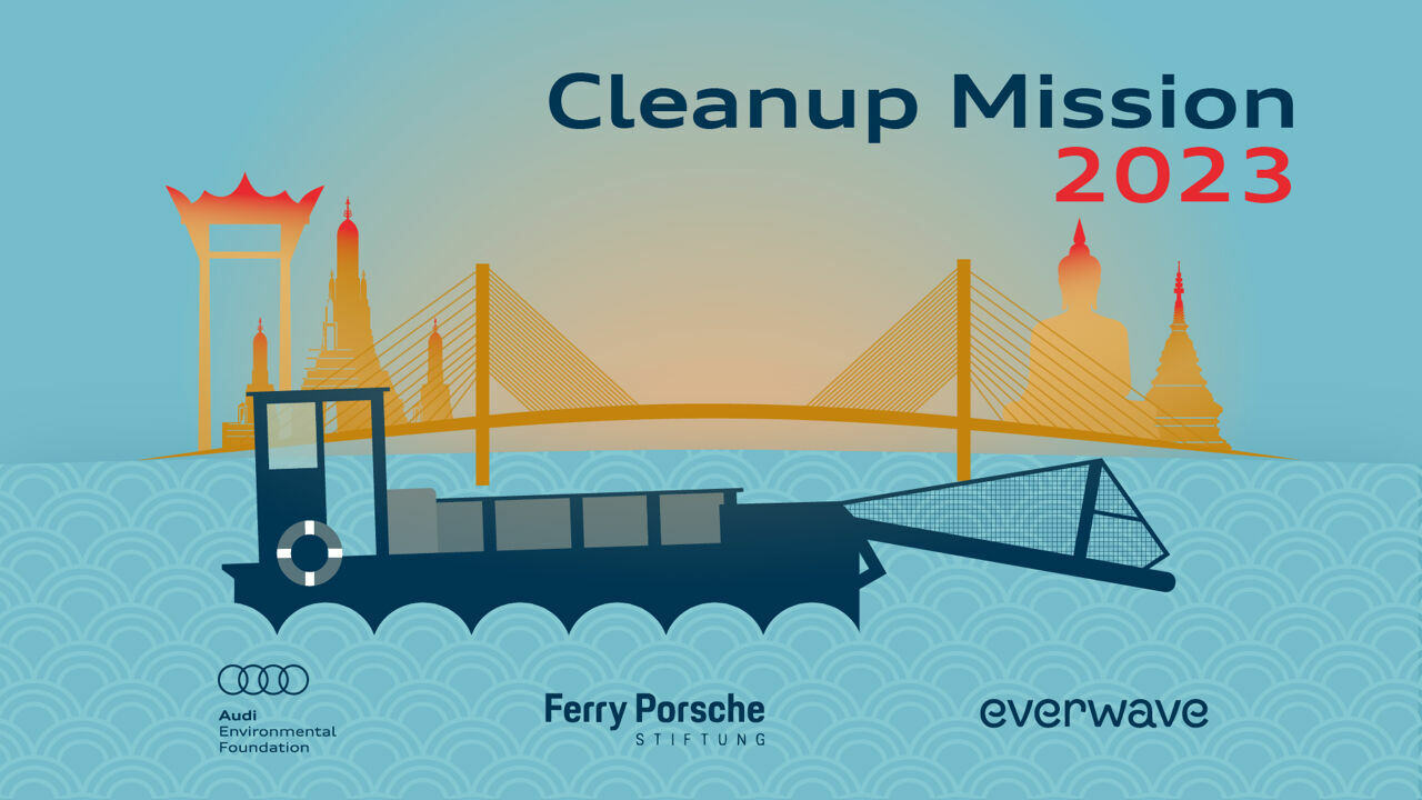 Clean water in Thailand - The Audi Foundation for the Environment and the Ferry Porsche Foundation are contributing to clean rivers and waters in Thailand through a new, long-term clean-up project by the green start-up everwave.