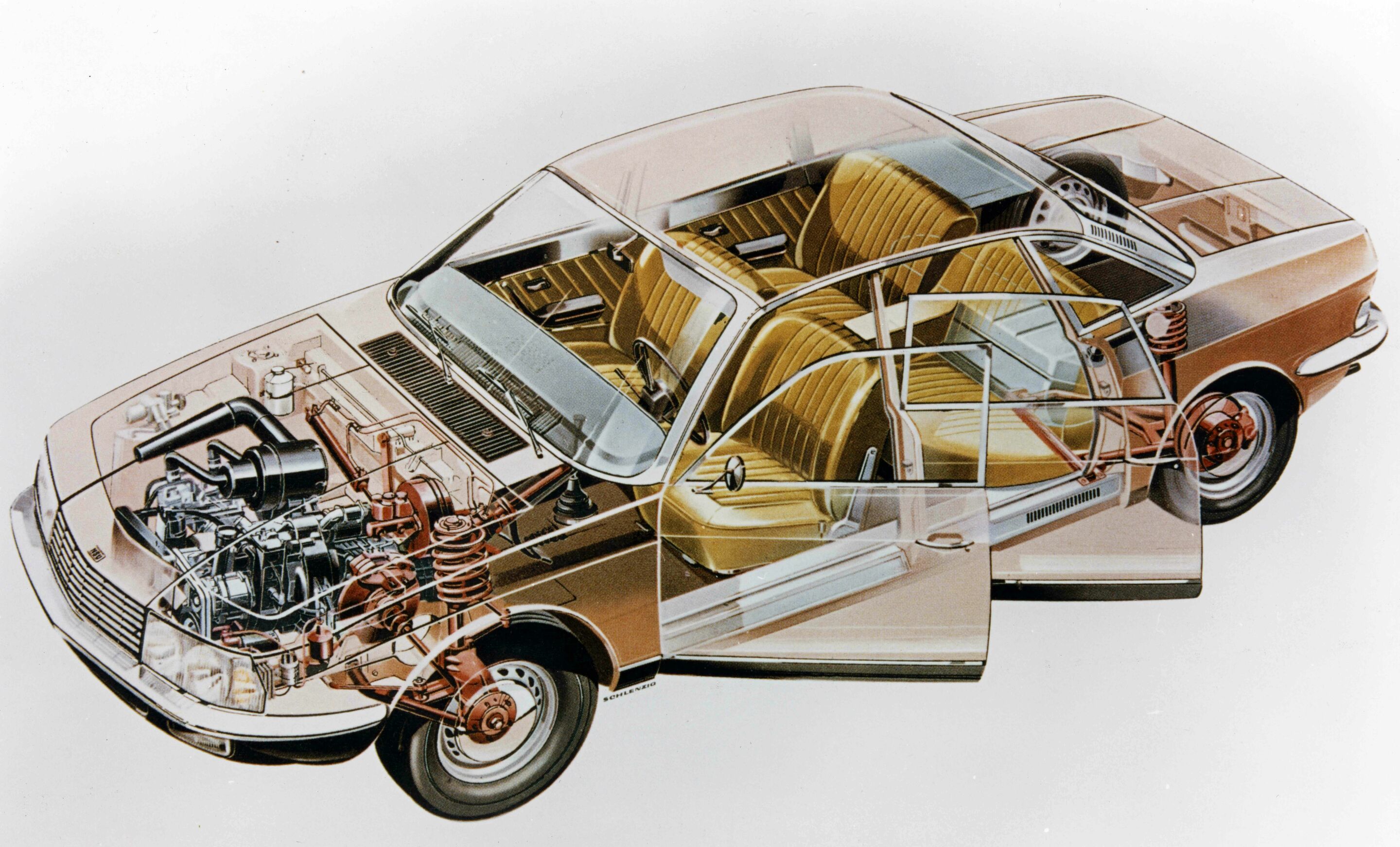 NSU Ro 80 - Ein Röntgenbild des NSU Ro 80.