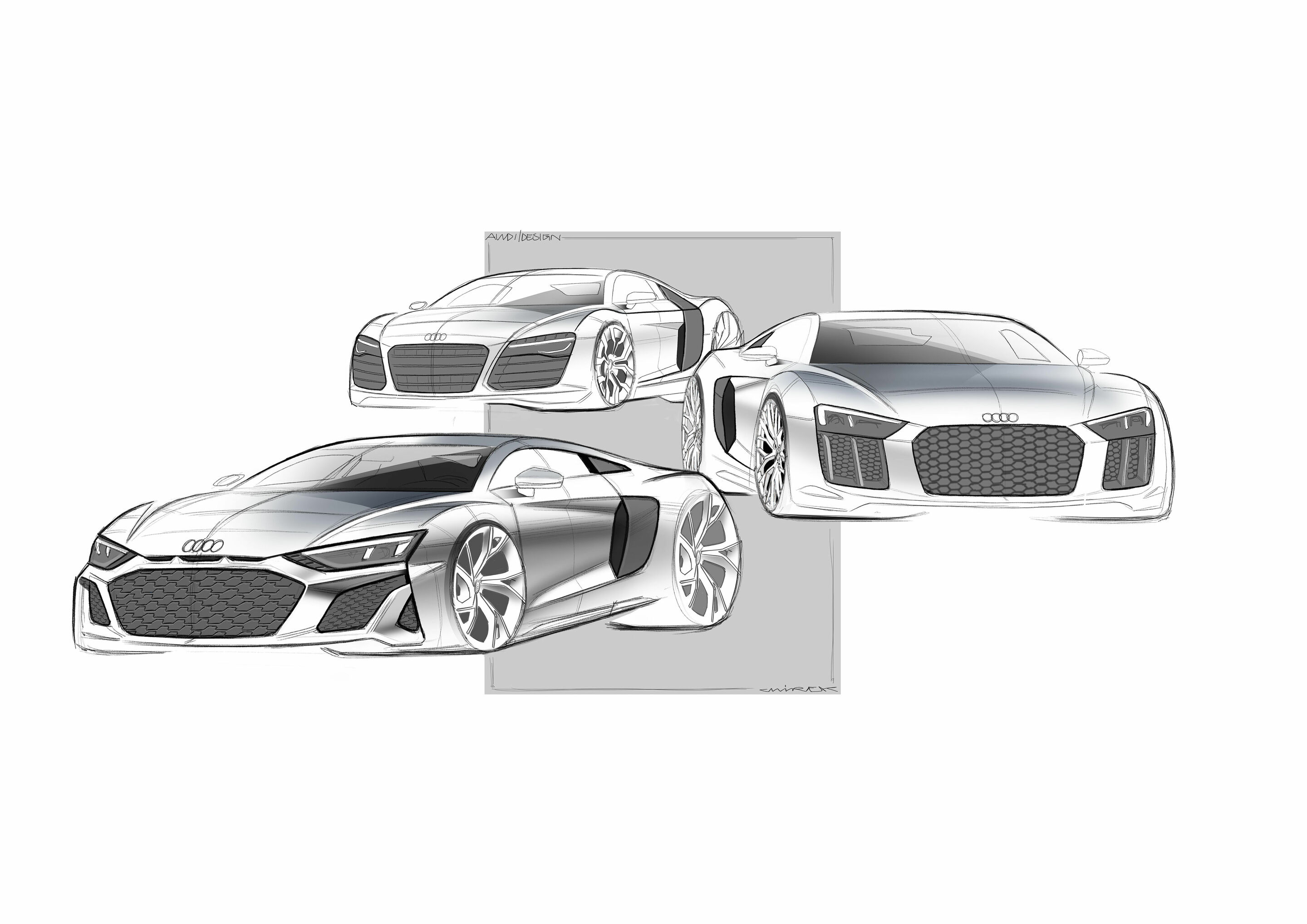 40 Jahre Audi Sport GmbH - Designskizze Audi R8