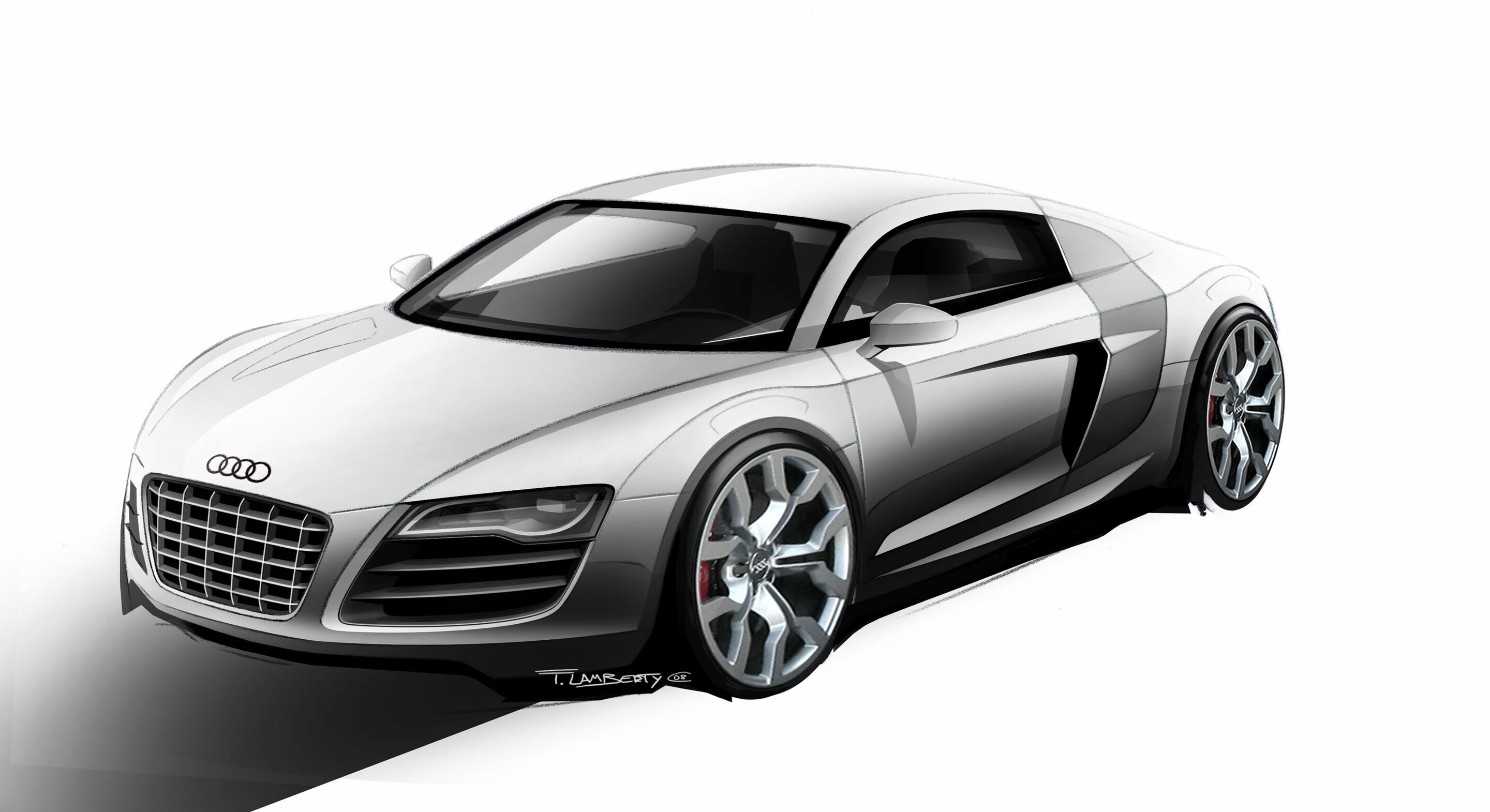 40 Jahre Audi Sport GmbH - Designskizze Audi R8