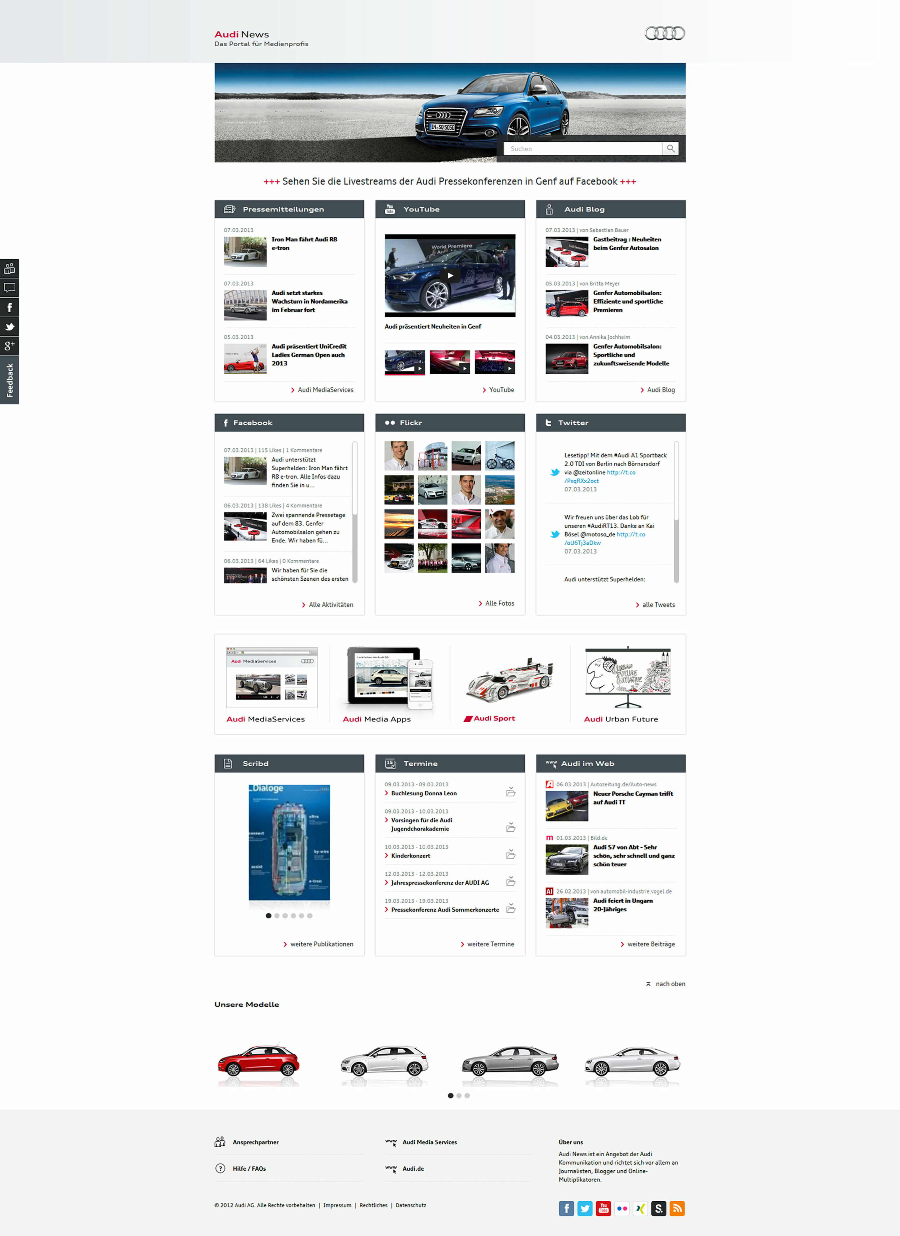 Audi Kommunikation mit neuem Newsroom - Audi News – das Portal für Medienprofis
