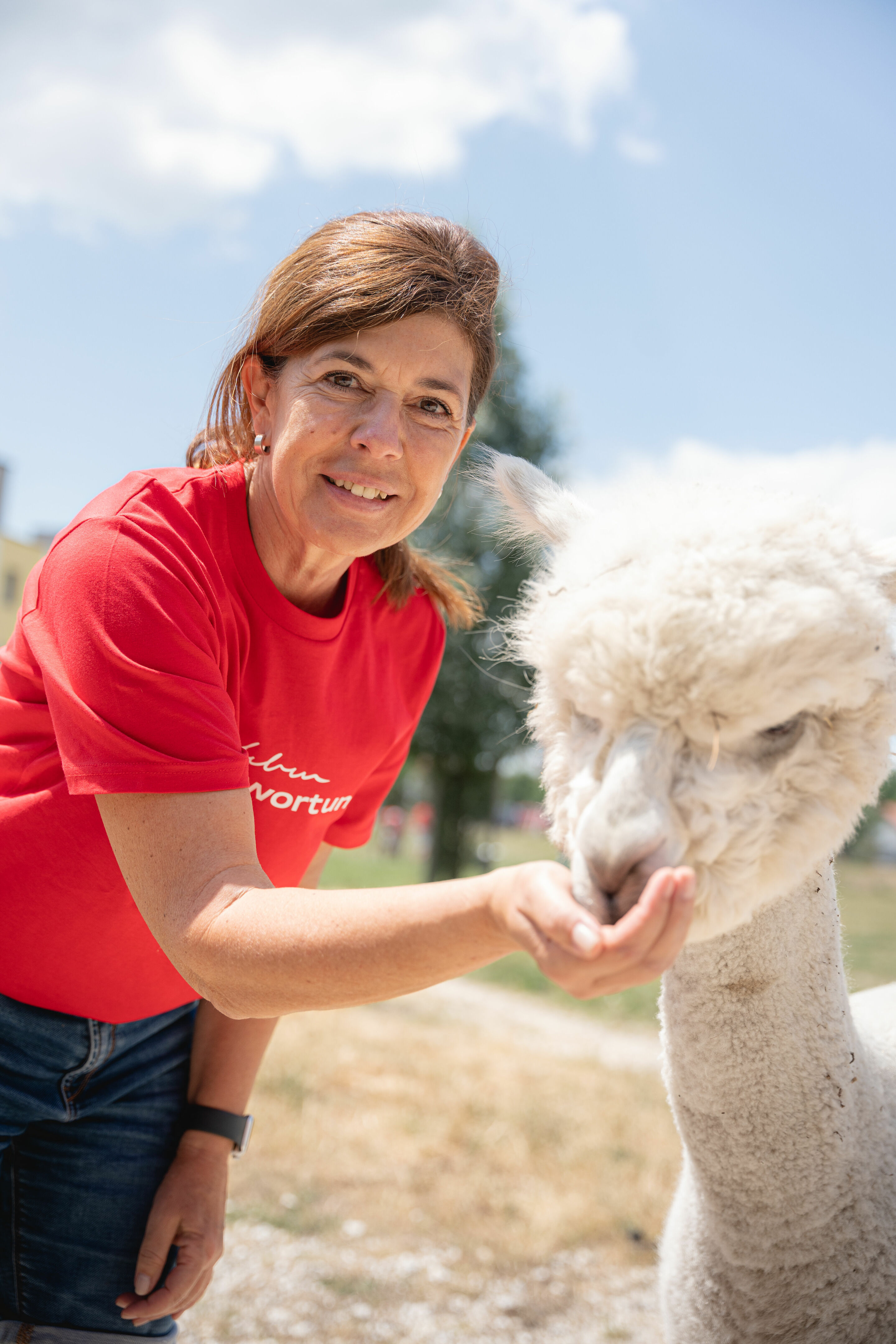 Audi Social Day - On June 24, 2023, Audi employees are teaming up with multiple organizations to champion social causes. Pictured: Project "Pallet Furniture & Alpaca Meadow" in the Hollerhaus Münchsmünster.