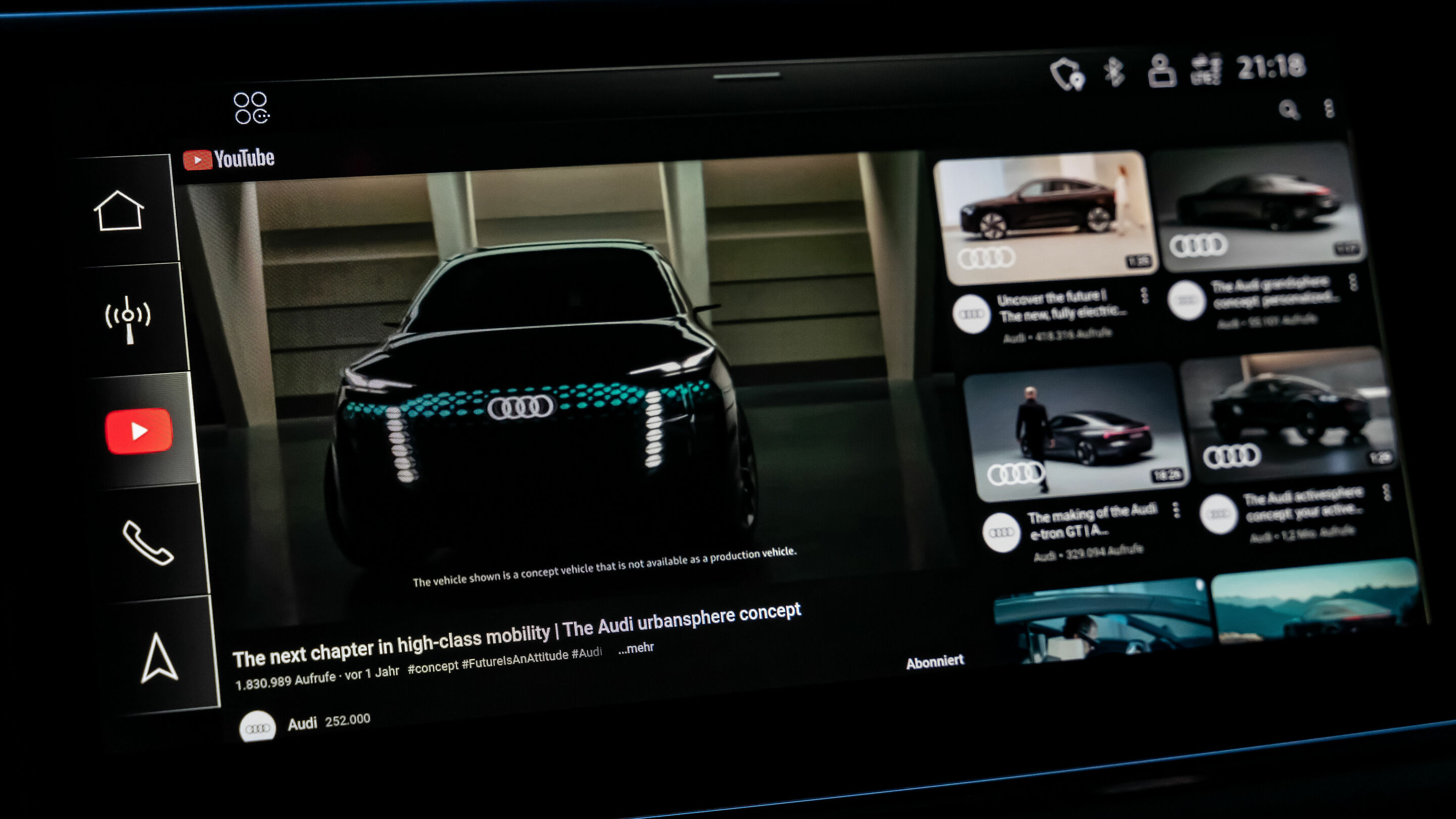 Audi integrates YouTube into various models - Audi is integrating the world’s largest video platform YouTube into the infotainment system of selected models. This is made possible by embedding the new store for apps.