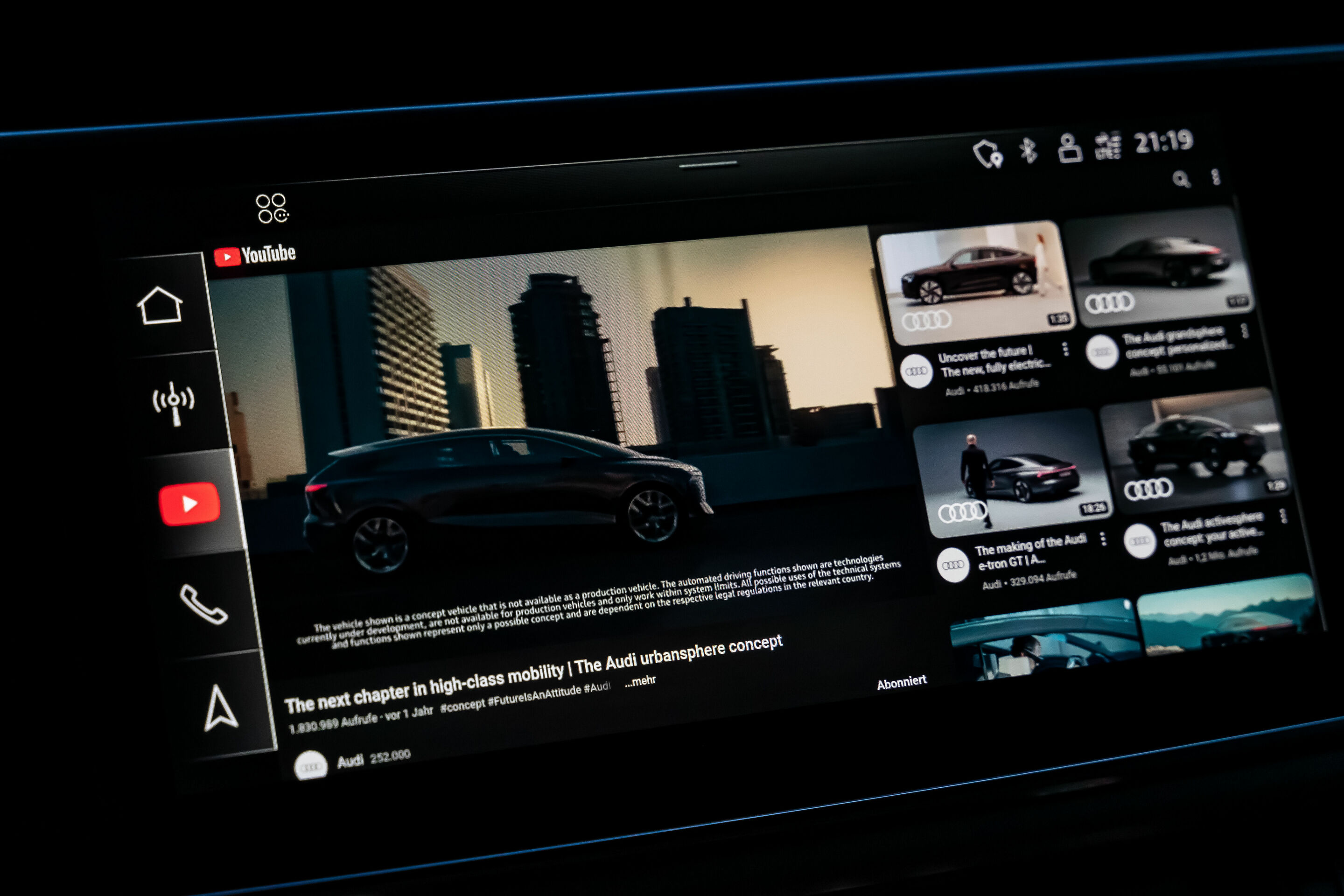 Audi integrates YouTube into various models - Audi is integrating the world’s largest video platform YouTube into the infotainment system of selected models. This is made possible by embedding the new store for apps.