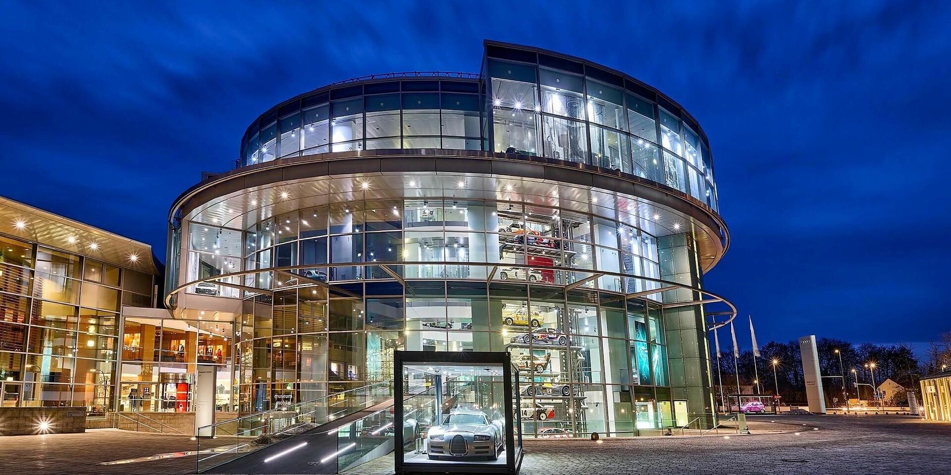 Audi Forum Ingolstadt - A view of the museum mobile at the Audi Group's headquarters in Ingolstadt, Germany