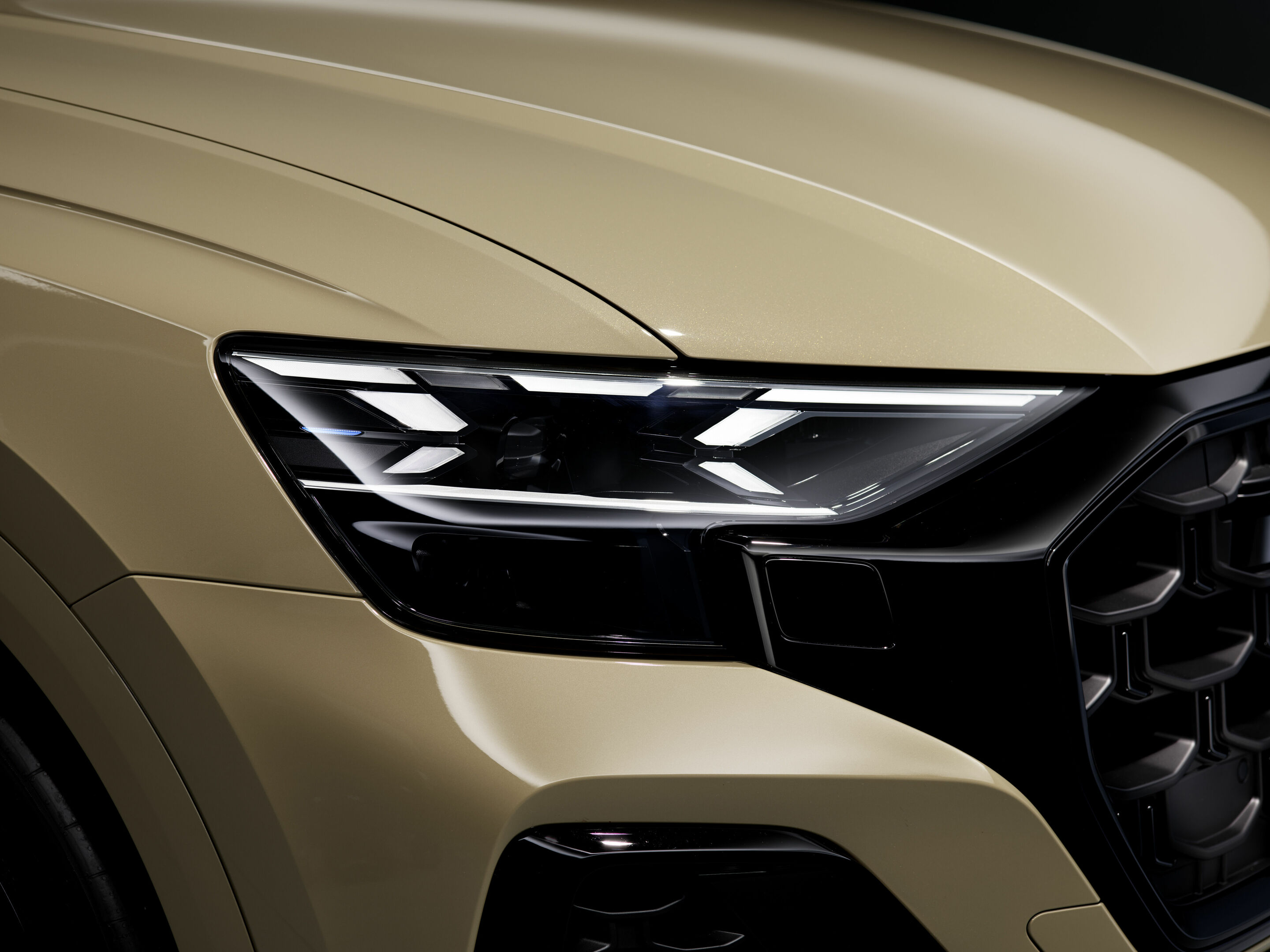 Audi Q8 - Detail, 
Farbe: Sakhirgold Metallic