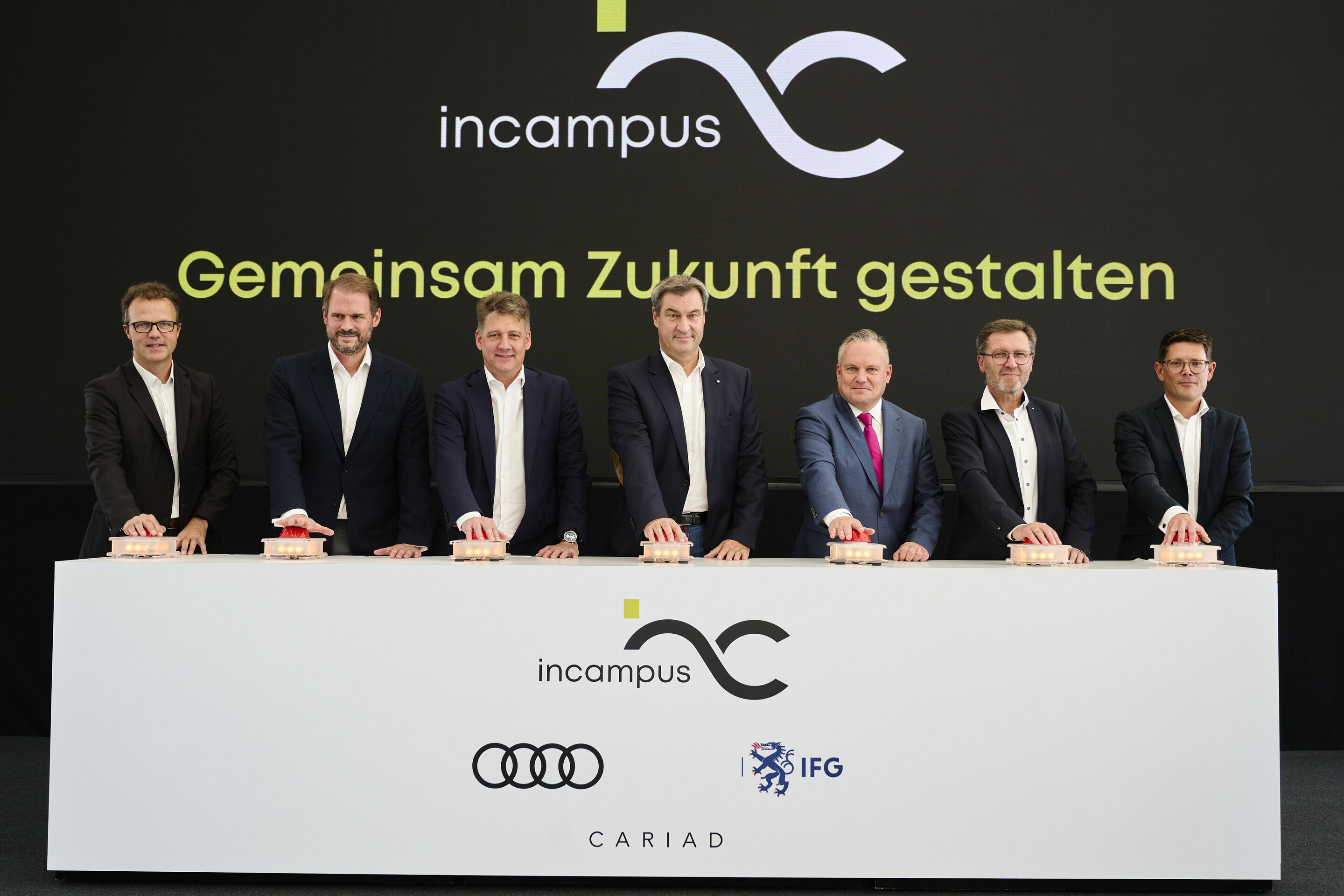 Feierliche Eröffnung des incampus in Ingolstadt am 15. September 2023 - Feierliche Eröffnung des incampus in Ingolstadt am 15. September 2023 – von links nach rechts: Christof Messner, Geschäftsführer IN-Campus GmbH und Audi Events and Services GmbH;...
