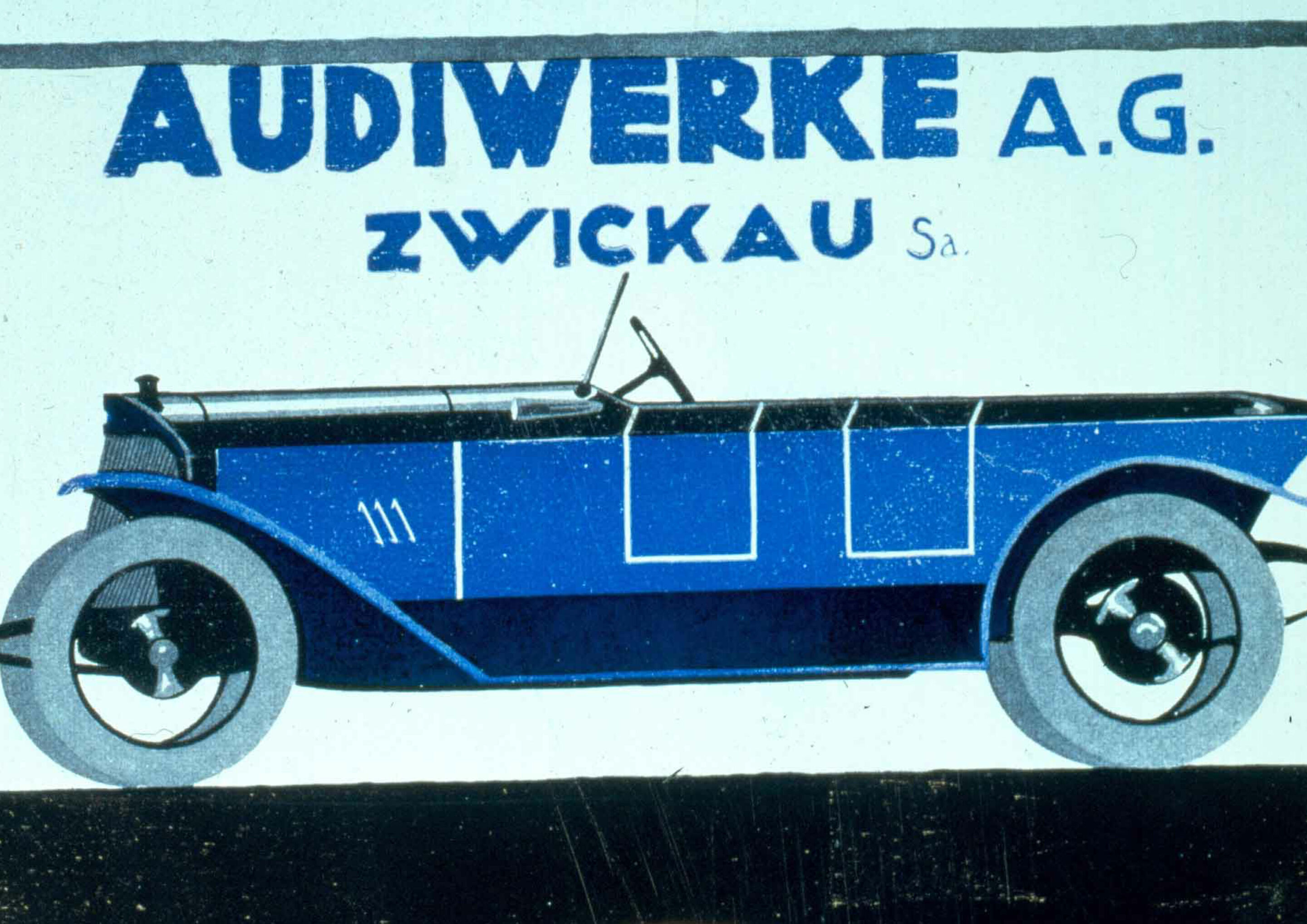 Vortrag Audi Tradition: 1909 bis 1940 - Werbung aus dem Jahr 1918: August Horchs Unternehmen wurde 1915 zur Audiwerke AG Zwickau umgewandelt.