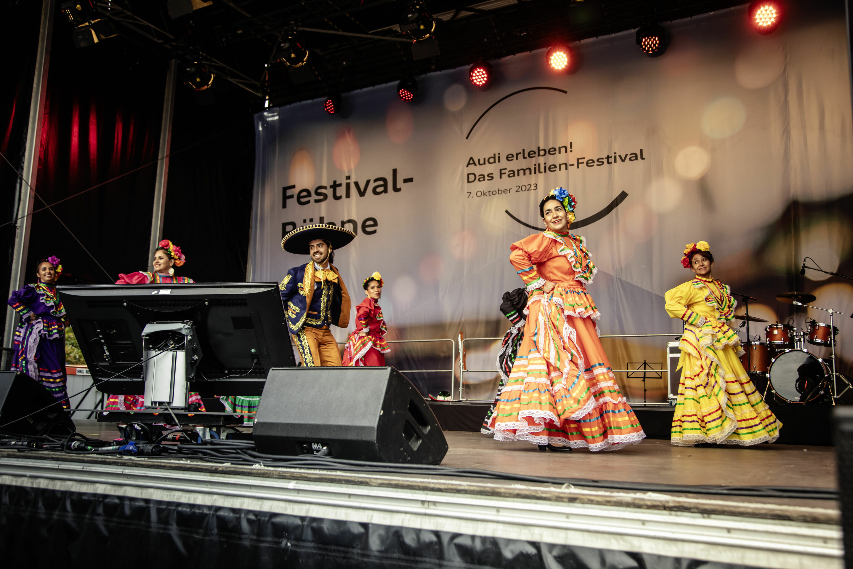 Audi celebrates Family Festival - Great atmosphere at the Audi Family Festival on October 7, 2023 in Ingolstadt: mexican folklore with México de mis amores.
