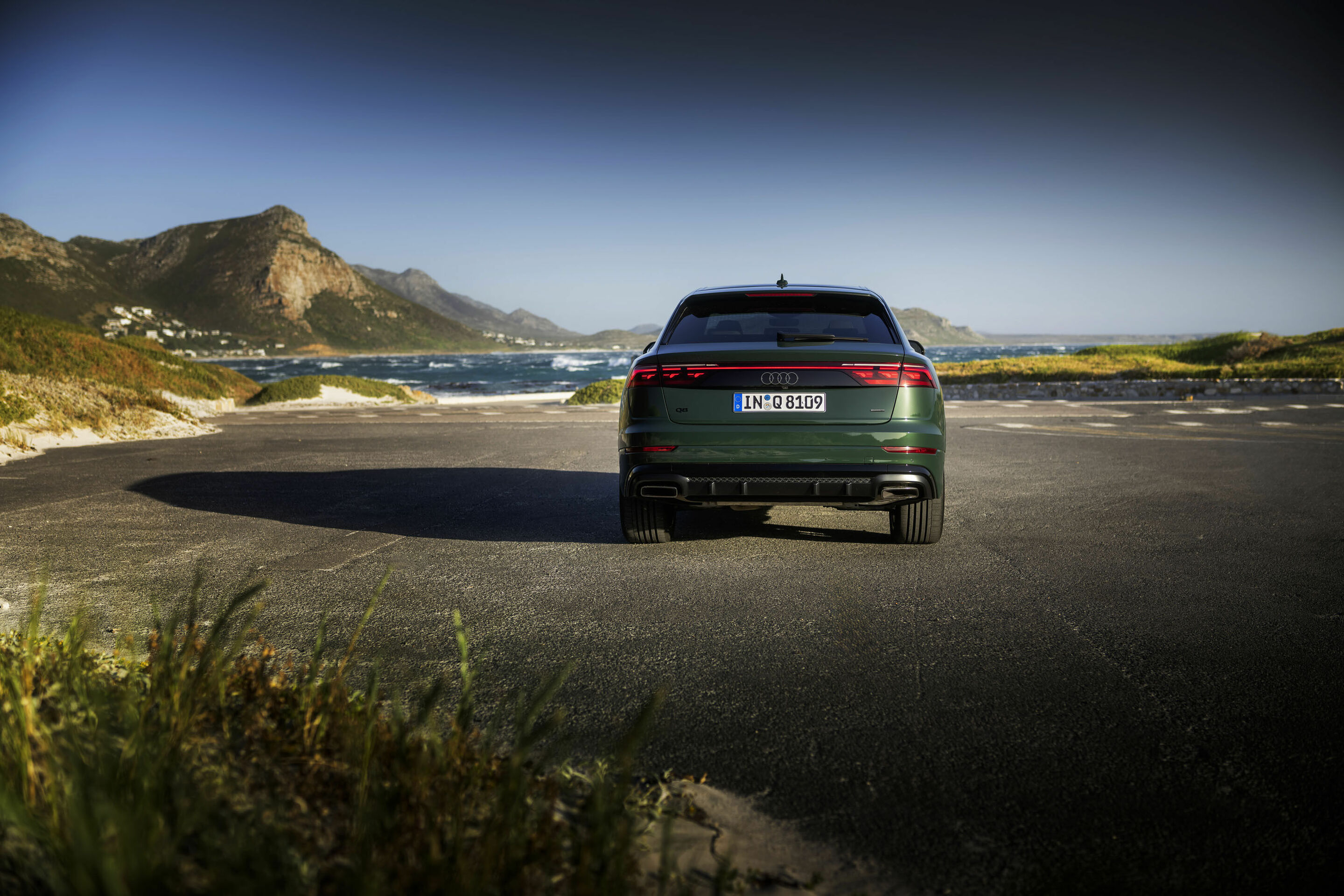 Audi Q8 - Static photo,
Audi exclusive paint finish (Goodwoodgreen pearl effect)